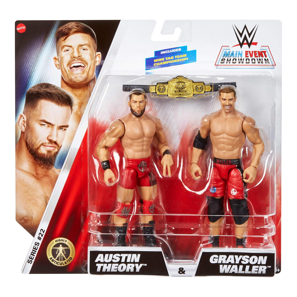 WWE Main Event Showdown 2-Pack Series 22 Austin Theory & Grayson Waller Action Figures (6 )