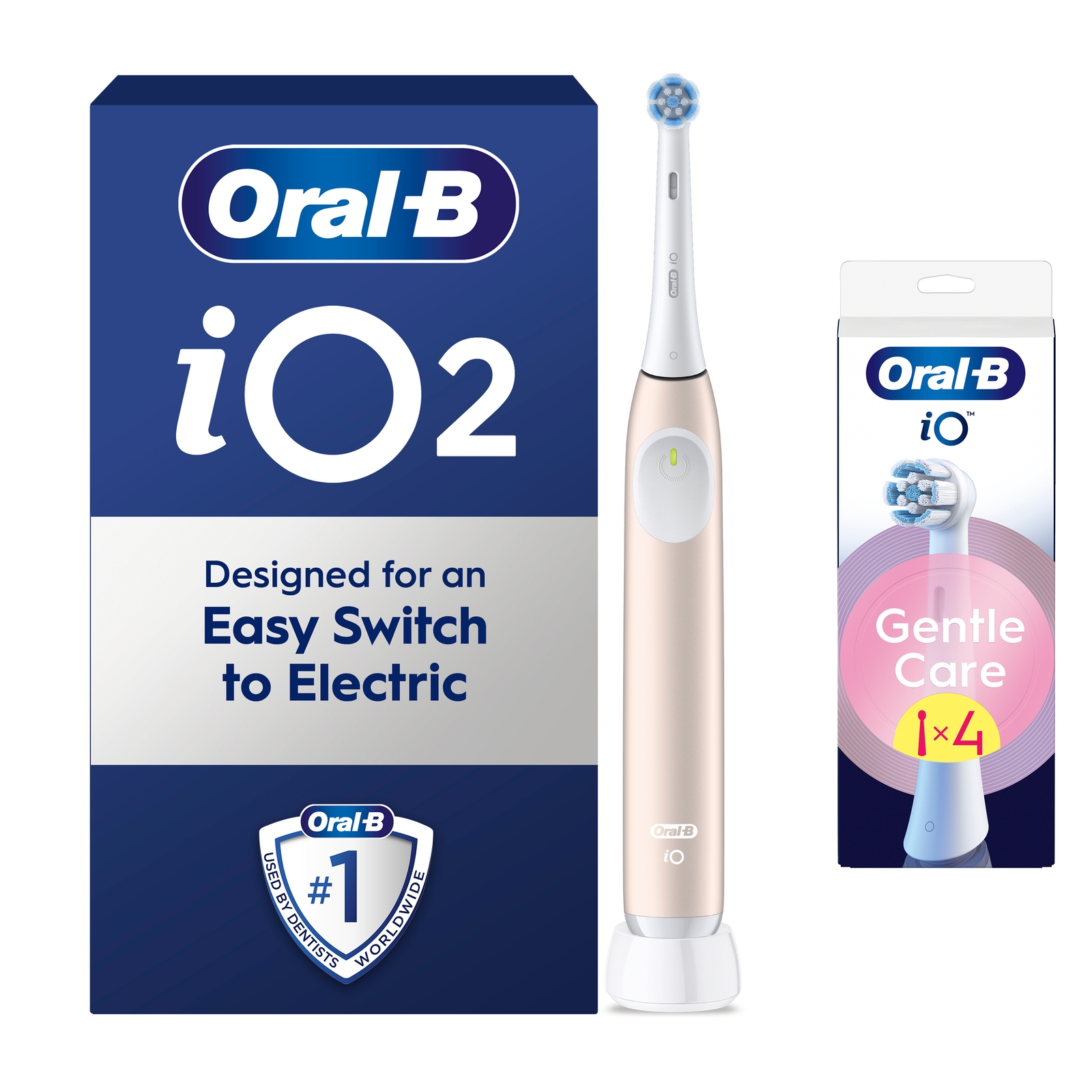 Photos - Electric Toothbrush Oral-B iO2  - Without Toothpaste - Toothbrush + 4 Toothbrush Heads  (Gentle Care)
