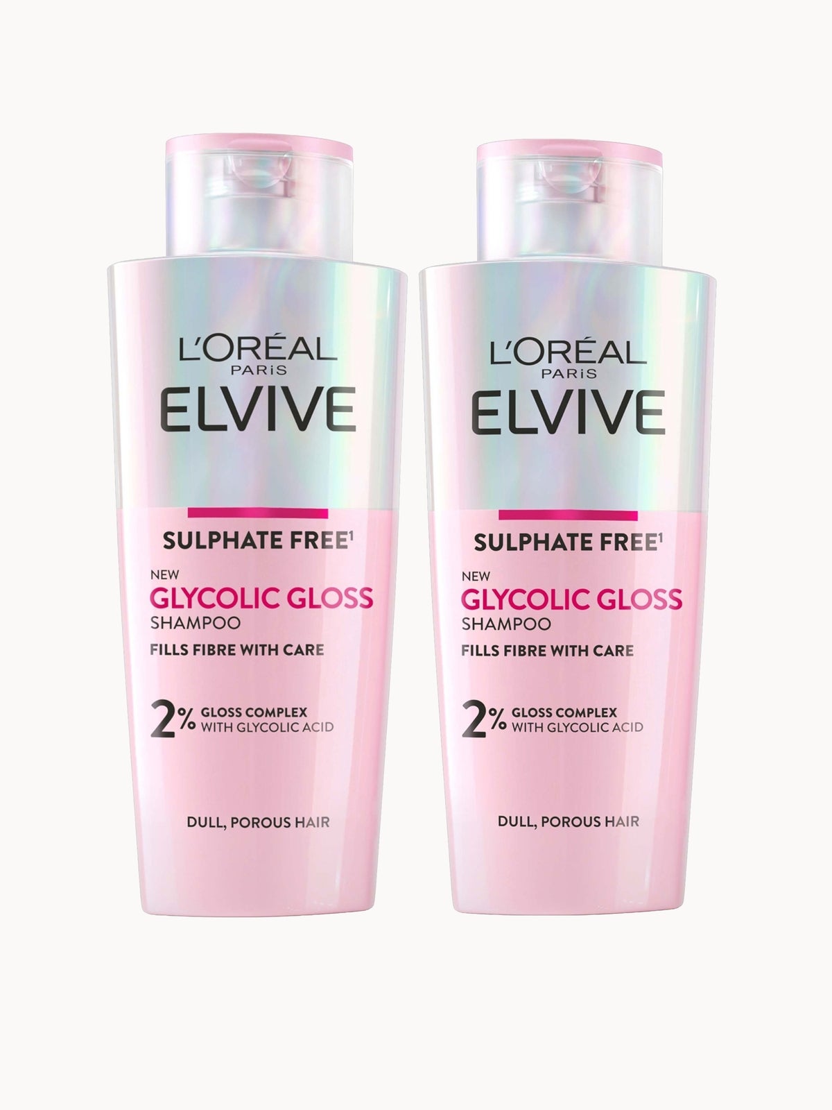L'Oréal Paris Elvive Glycolic Gloss Double Shampoo Bundle