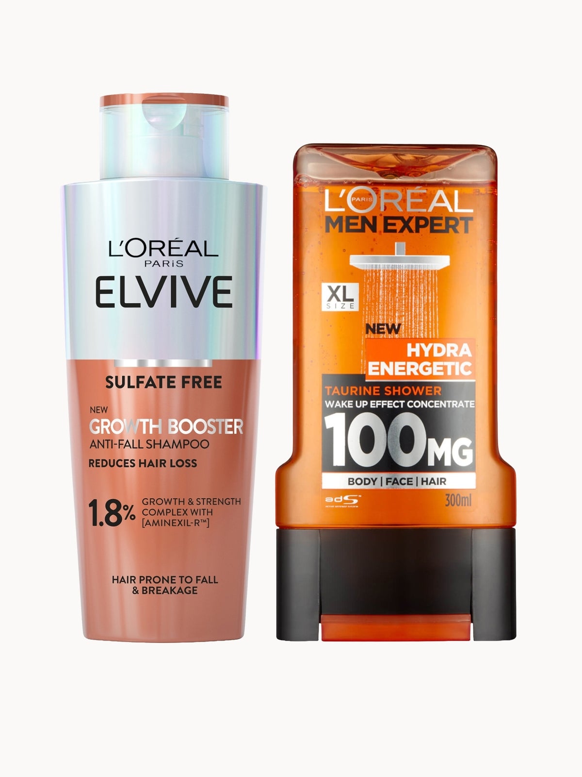 L'Oréal Paris Men Growth Booster Shampoo and Hydra Energetic Shower Gel
