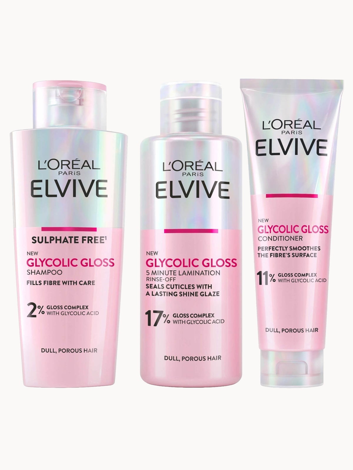 L'Oréal Paris Elvive Glycolic Gloss 3 Step Routine