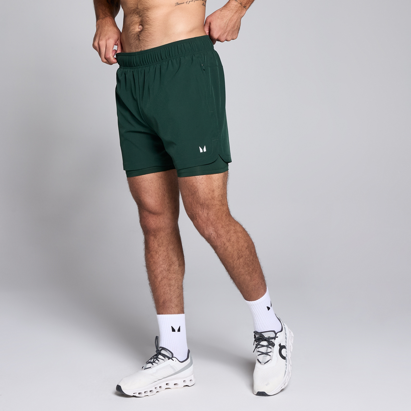 Pantaloncini Sportivi 2 In 1 Da 13 Cm Mp Da Uomo - Smeraldo Scuro - Xxl-image