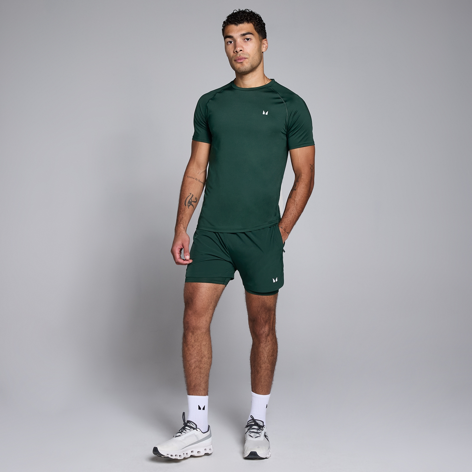 Thumbnail - MP Herren 13 cm 2-in-1 Training Shorts – Dunkles Smaragdgrün - XS