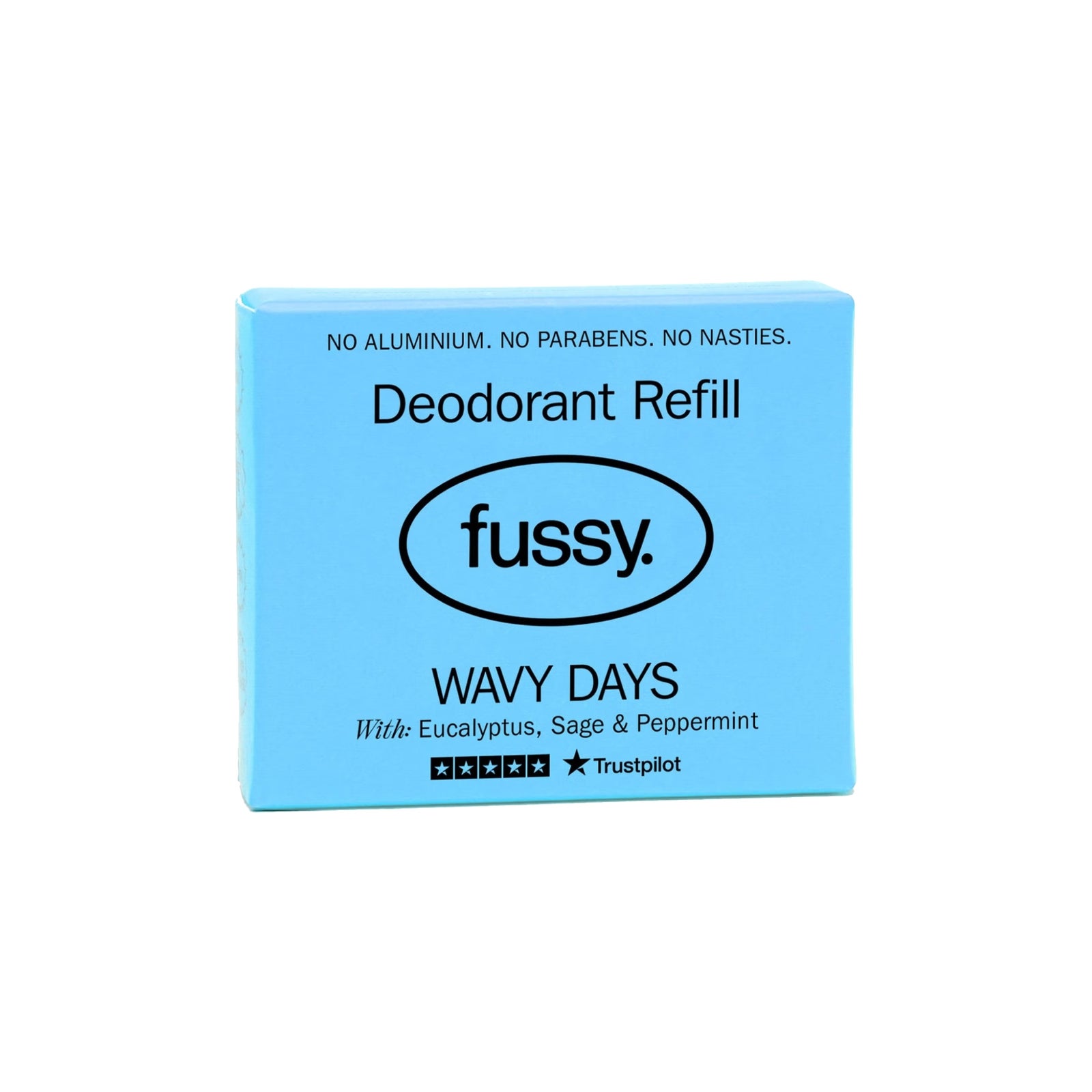 Fussy Wavy Days Natural Deodorant Refill - Peppermint, Eucalyptus, Sage - 40g