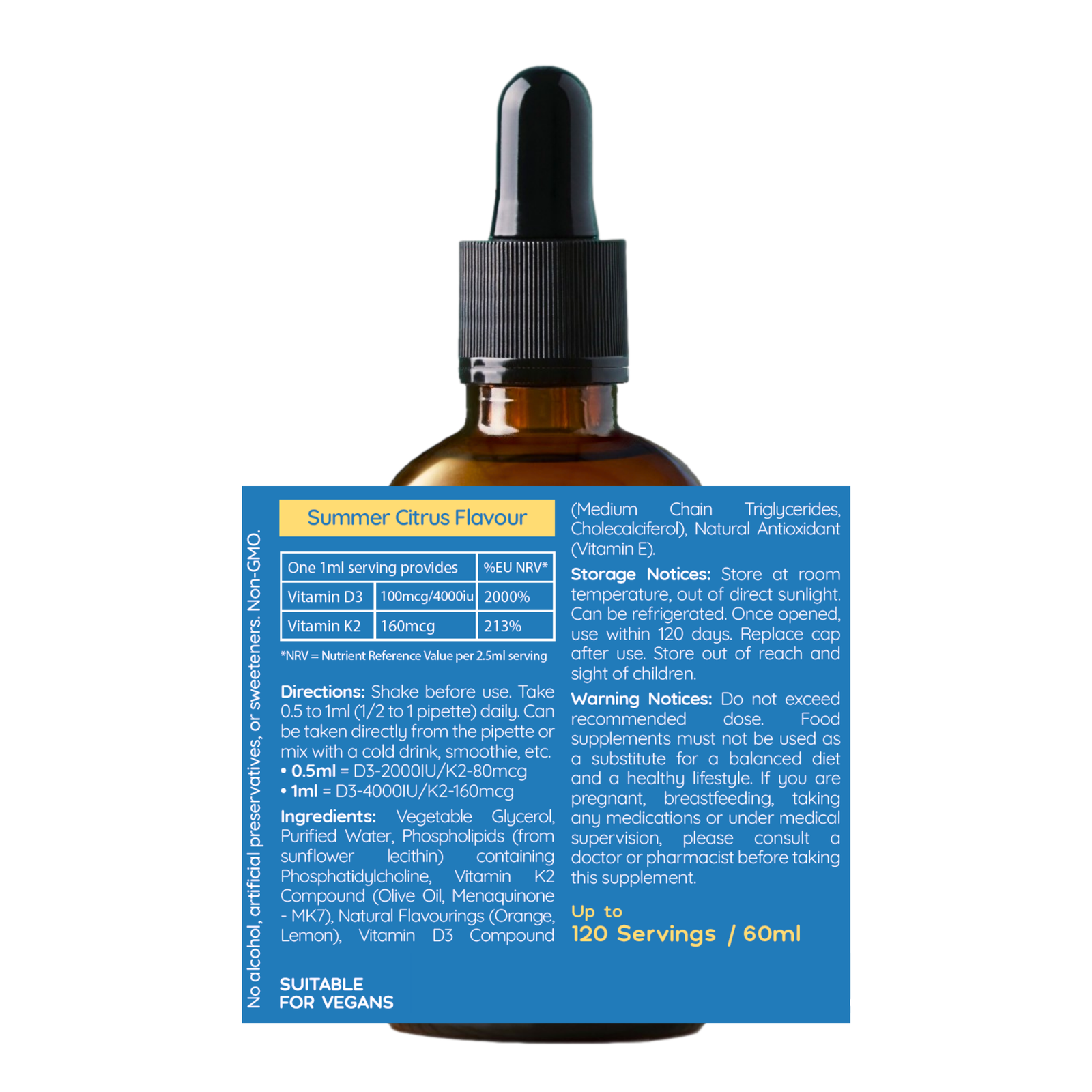 Well.actually. Liposomal Vitamin D3 + K2 Pipette - Summer Citrus