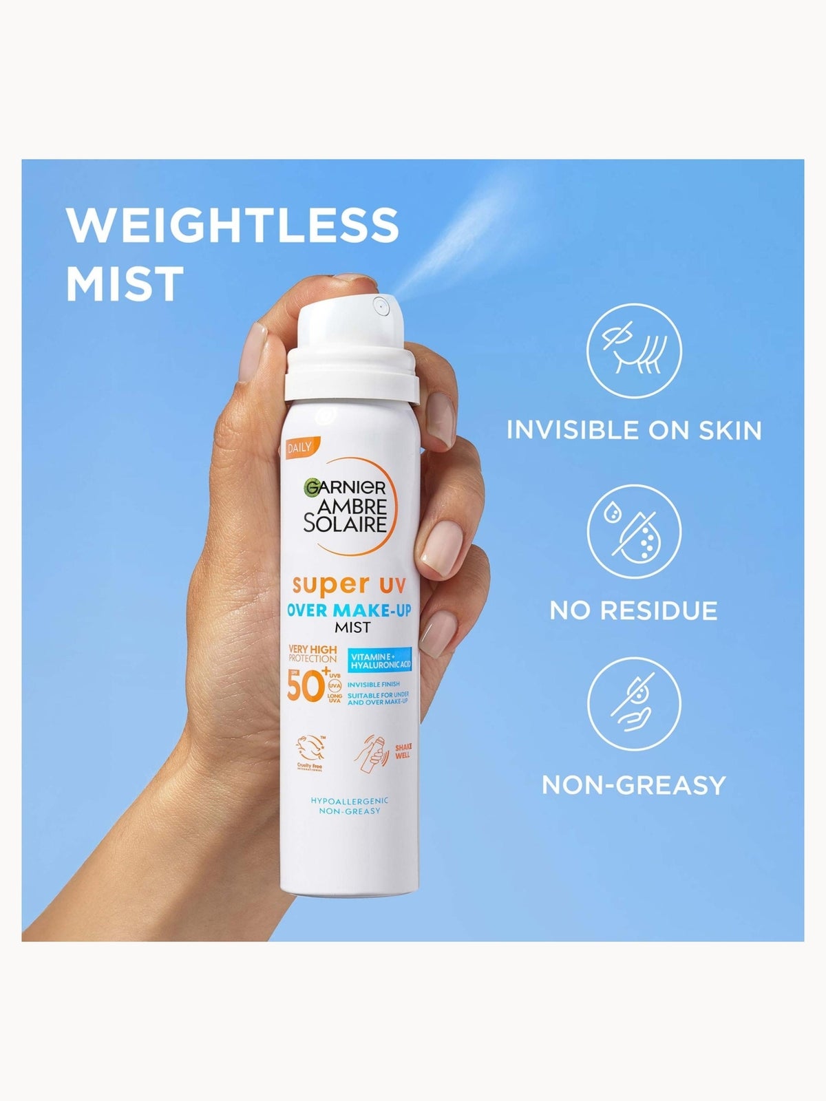Garnier Ambre Solaire Over Makeup Super UV Protection Mist SPF50+ 75ml Duo 4