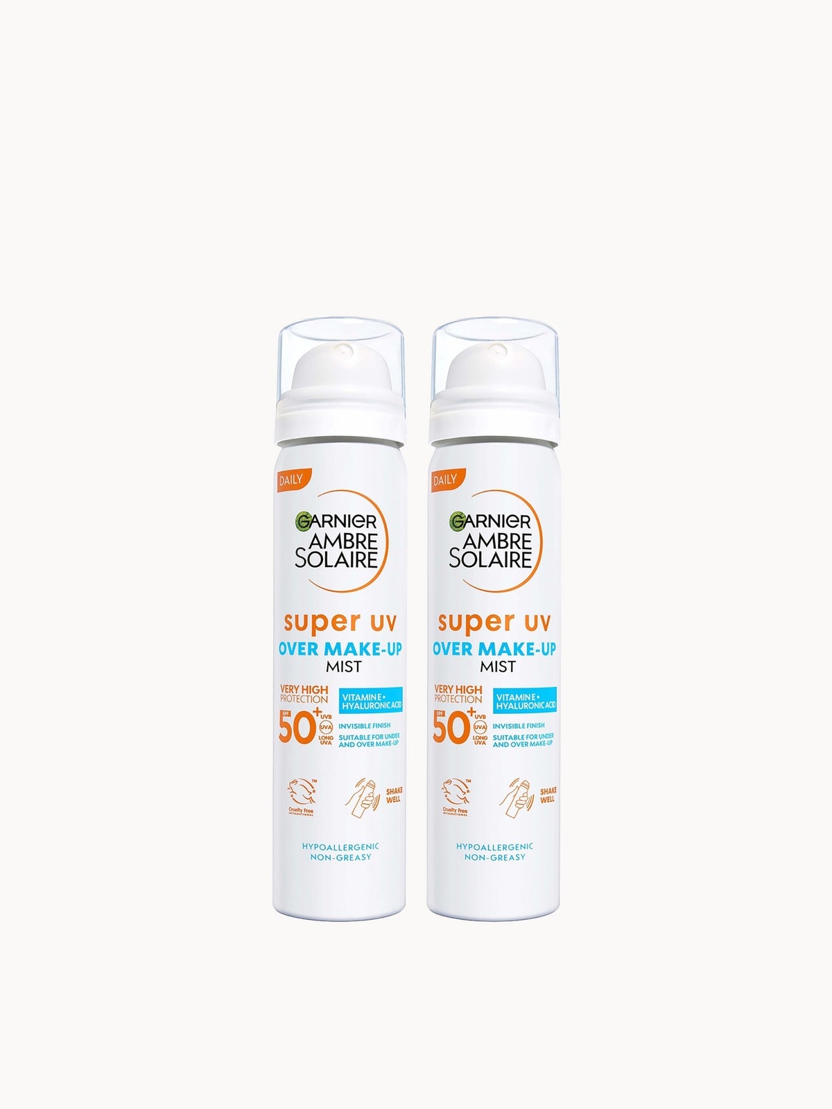 Garnier Ambre Solaire Over Makeup Super UV Protection Mist SPF50+ 75ml Duo