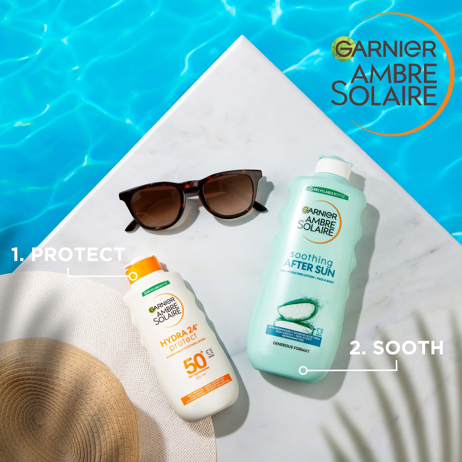 Thumbnail - Garnier Ambre Solaire SPF50+ Suncream Face, Body & Aftersun Bundle