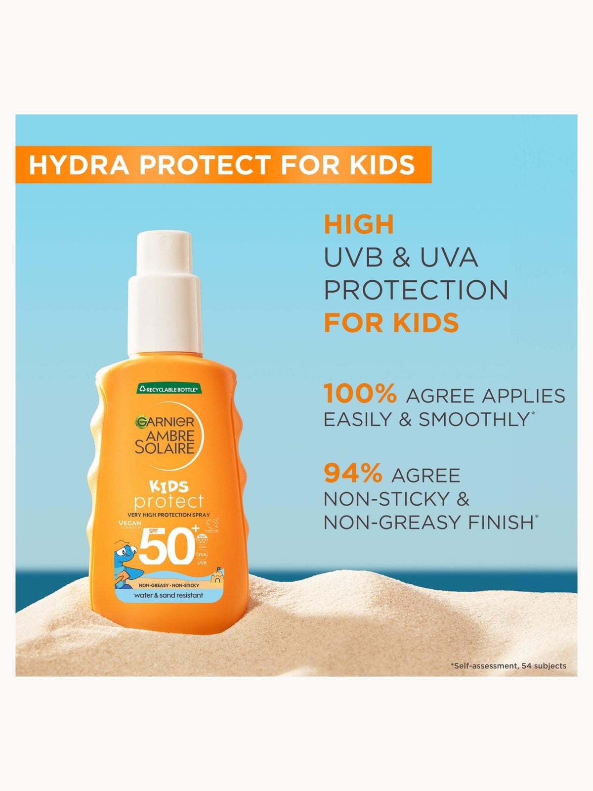 Garnier Ambre Solaire Adults & Kids SPF50 Suncream Spray 150ml Bundle 3