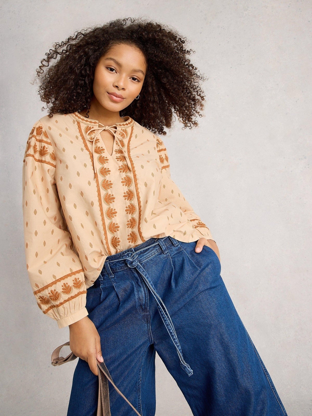 Besticktes Top Lila - 40