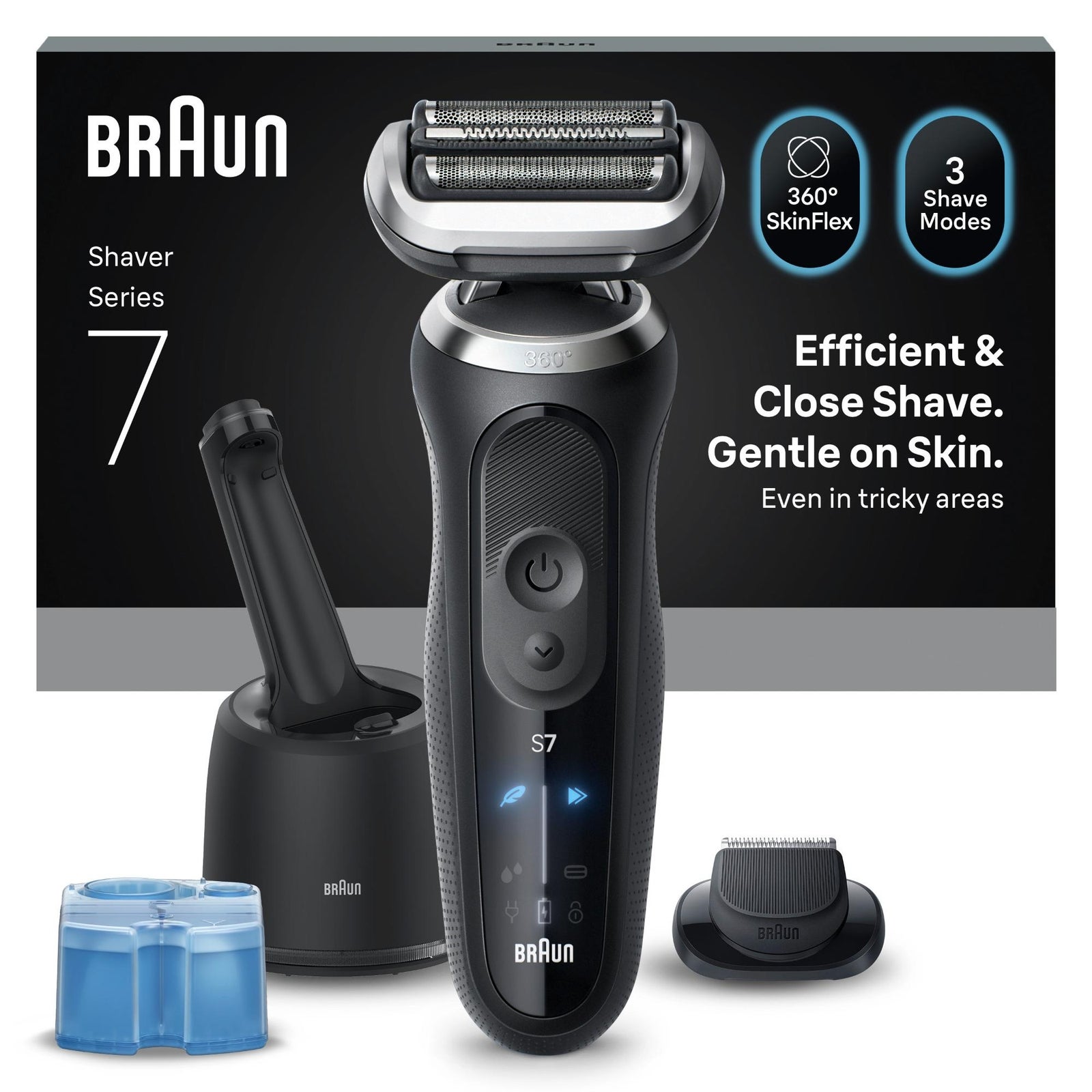 Braun Series 7 Elektrorasierer SmartCare Center +1 Aufsatz 72-N7200cce: retailer-supplied image