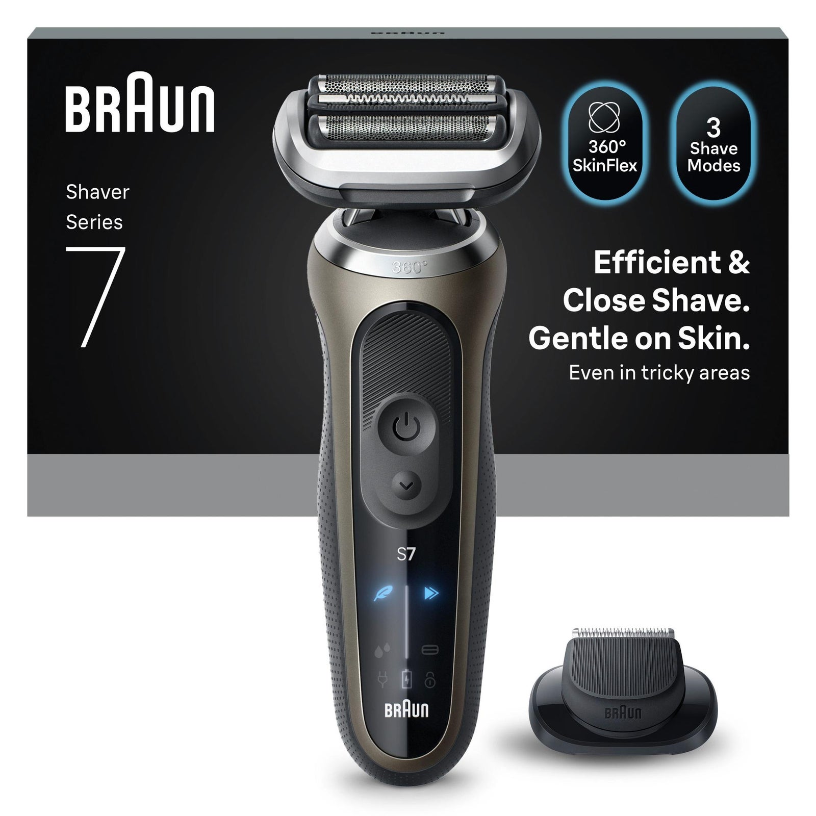 Braun/Gold Series 7 Elektrorasierer +1 Aufsatz 72-C1200s - Image 1