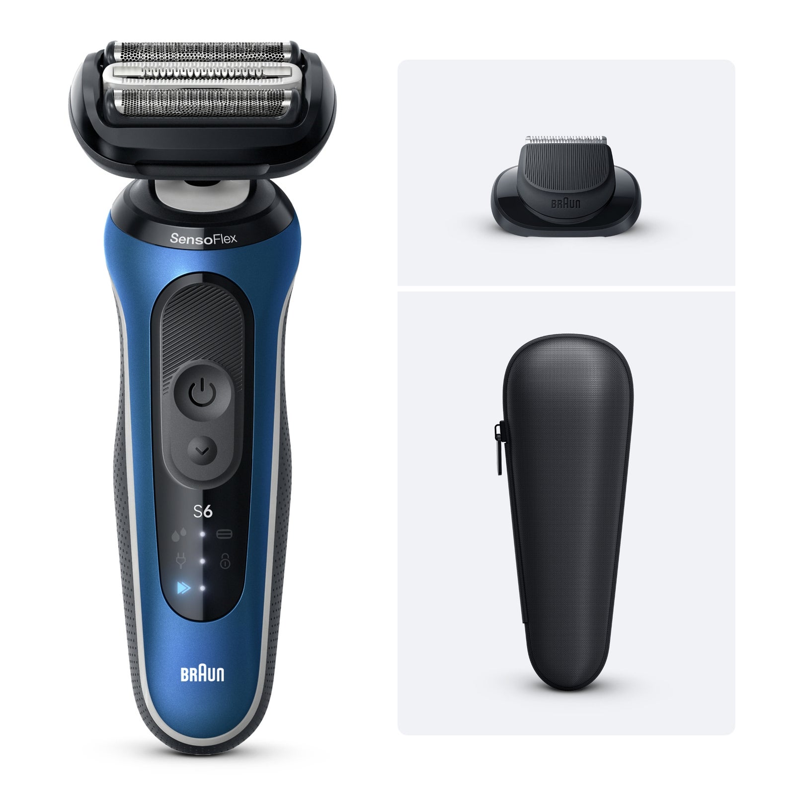 Braun Series 6 Elektrorasierer +1 Aufsatz 62-B1200s Blau: retailer-supplied image