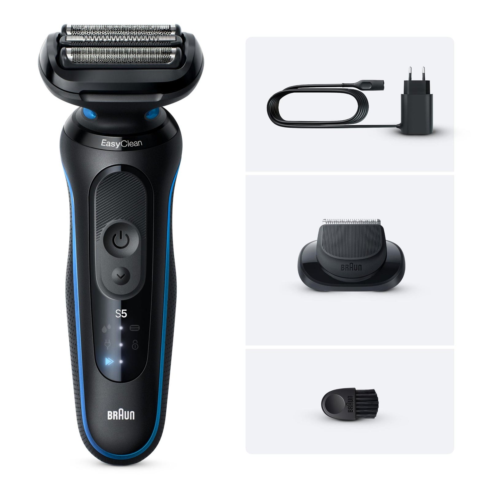 Braun Series 5 Elektrorasierer Bis zu 50 min +1 Aufsatz 52-B1200si Blau: retailer-supplied image