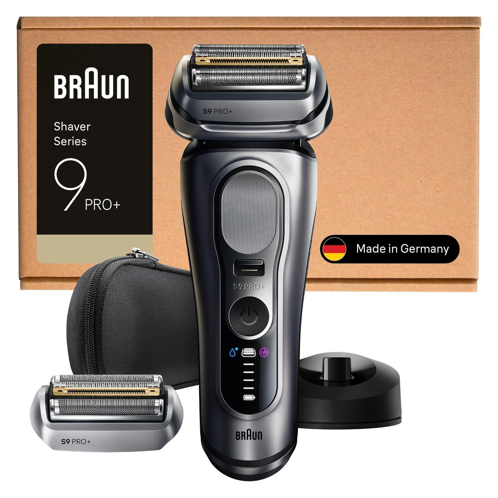 Braun Series 9 PRO+ Elektrorasierer Pro-SensoAdapt Ladeständer 9617psi Silber: retailer-supplied image