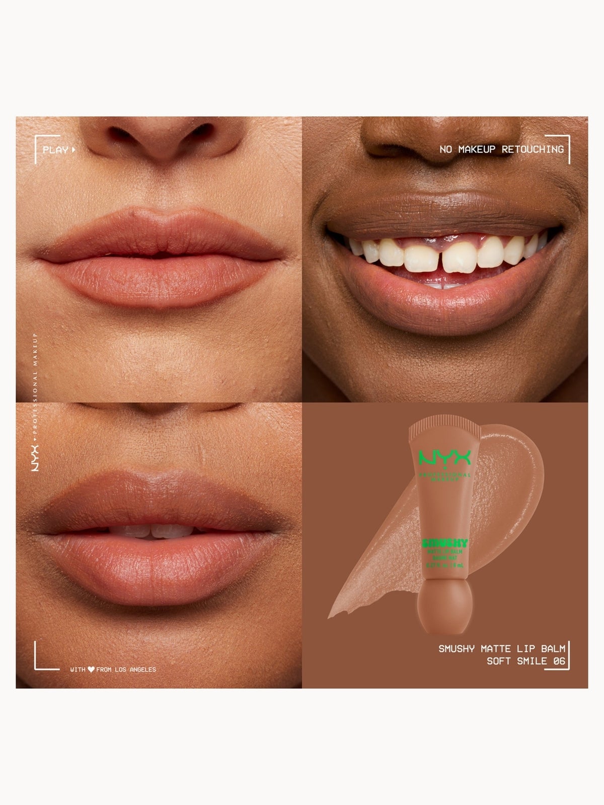 NYX Professional Makeup Smushy, Matte Lip Balm, Soft Diffused Colour, Matte Finish - Soft Smile 3