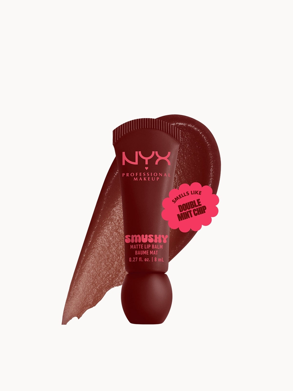NYX Professional Makeup Smushy, Matte Lip Balm, Soft Diffused Colour, Matte Finish - Smudge Fudge 2