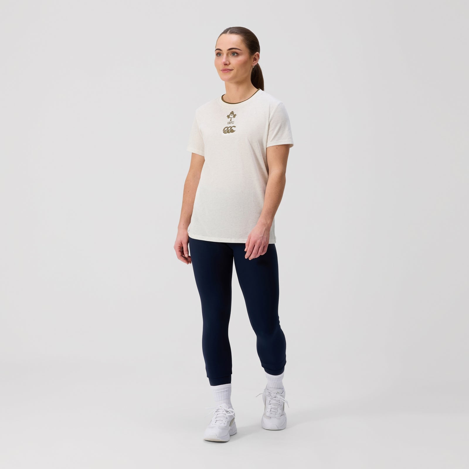 Womens Ireland Cotton Tee Cream Marl