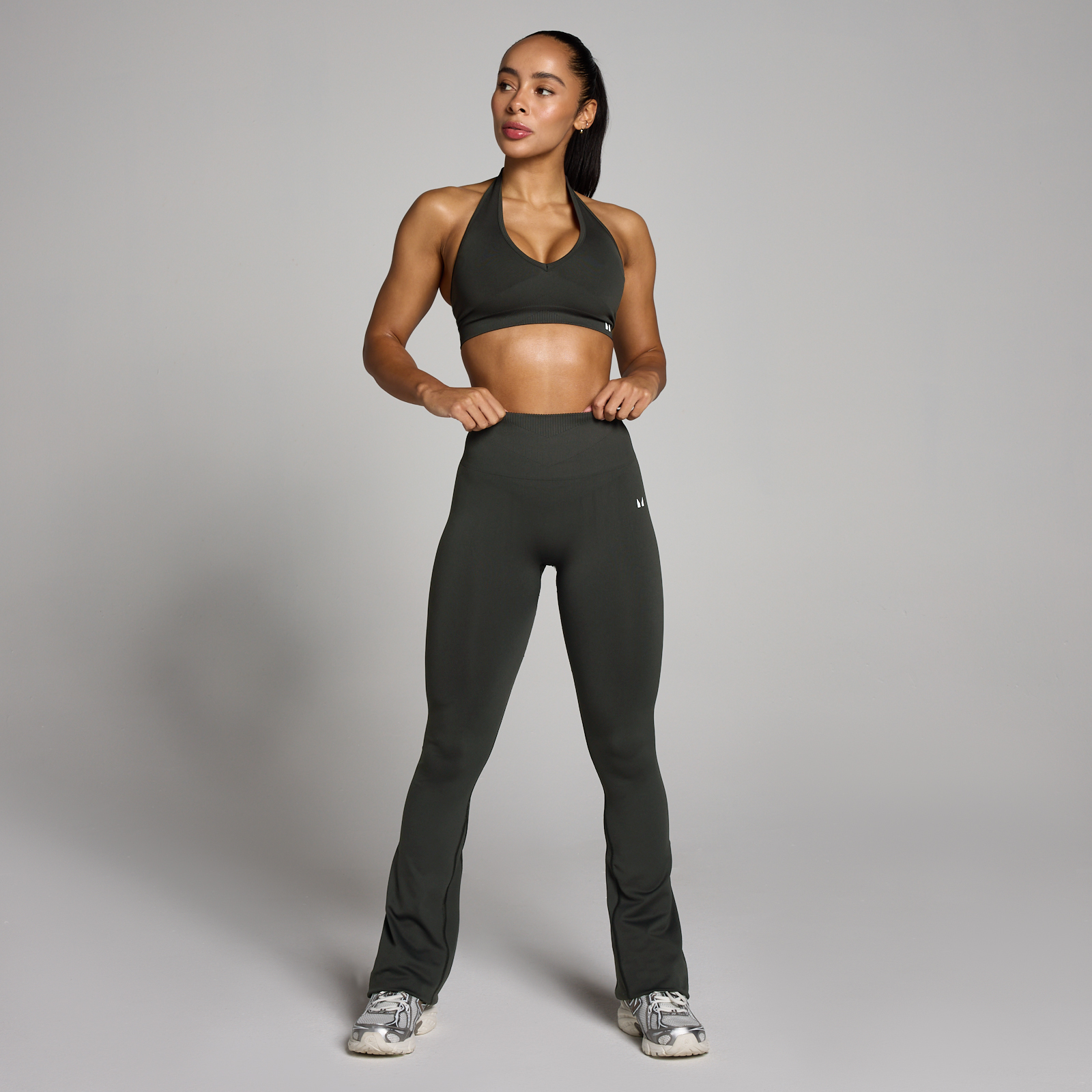 5059883412573 - MP Damen Tempo Nahtlos Ausgestellte Leggings - Nachtgrau - XL