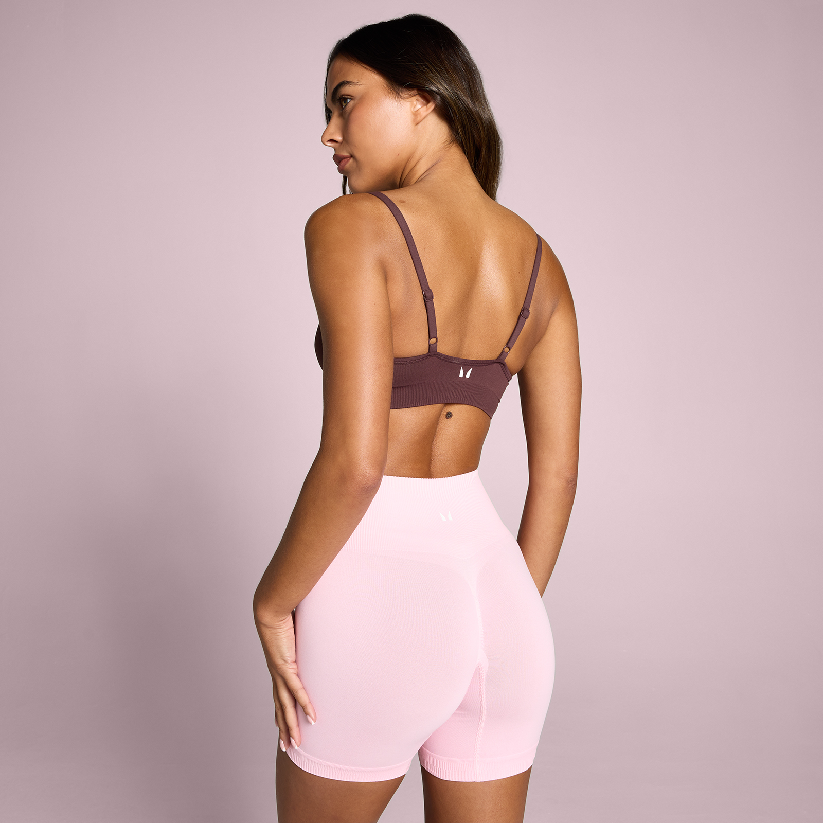 5059883415079 - MP Damen Tempo Nahtlos Gerafft Front Sport-BH - Fudge - XL