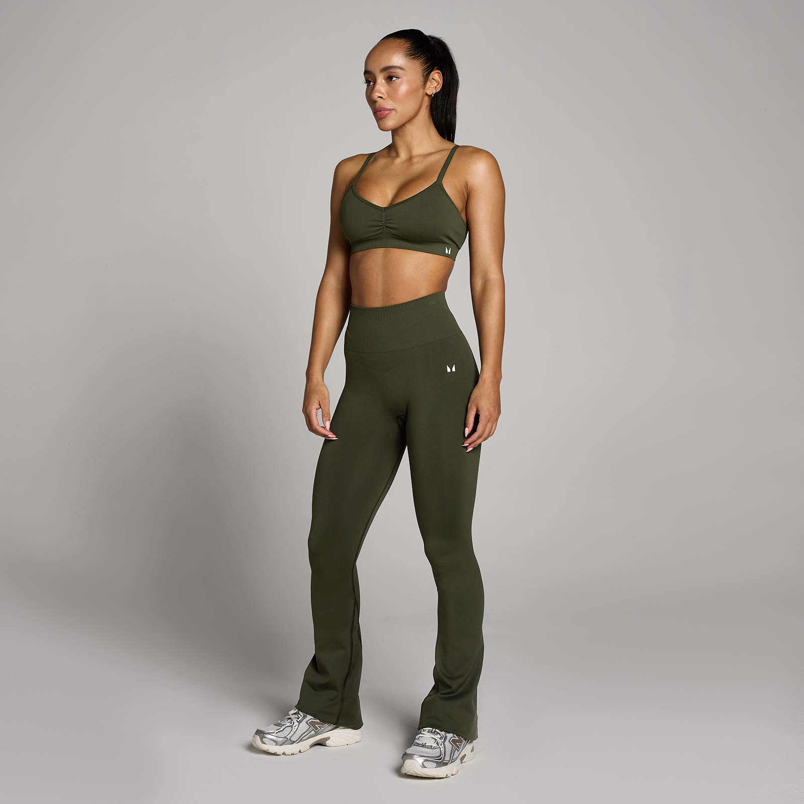 5059883412207 - MP Damen Tempo Nahtlos Gerafft Sport-BH - Waldgrün - XXL