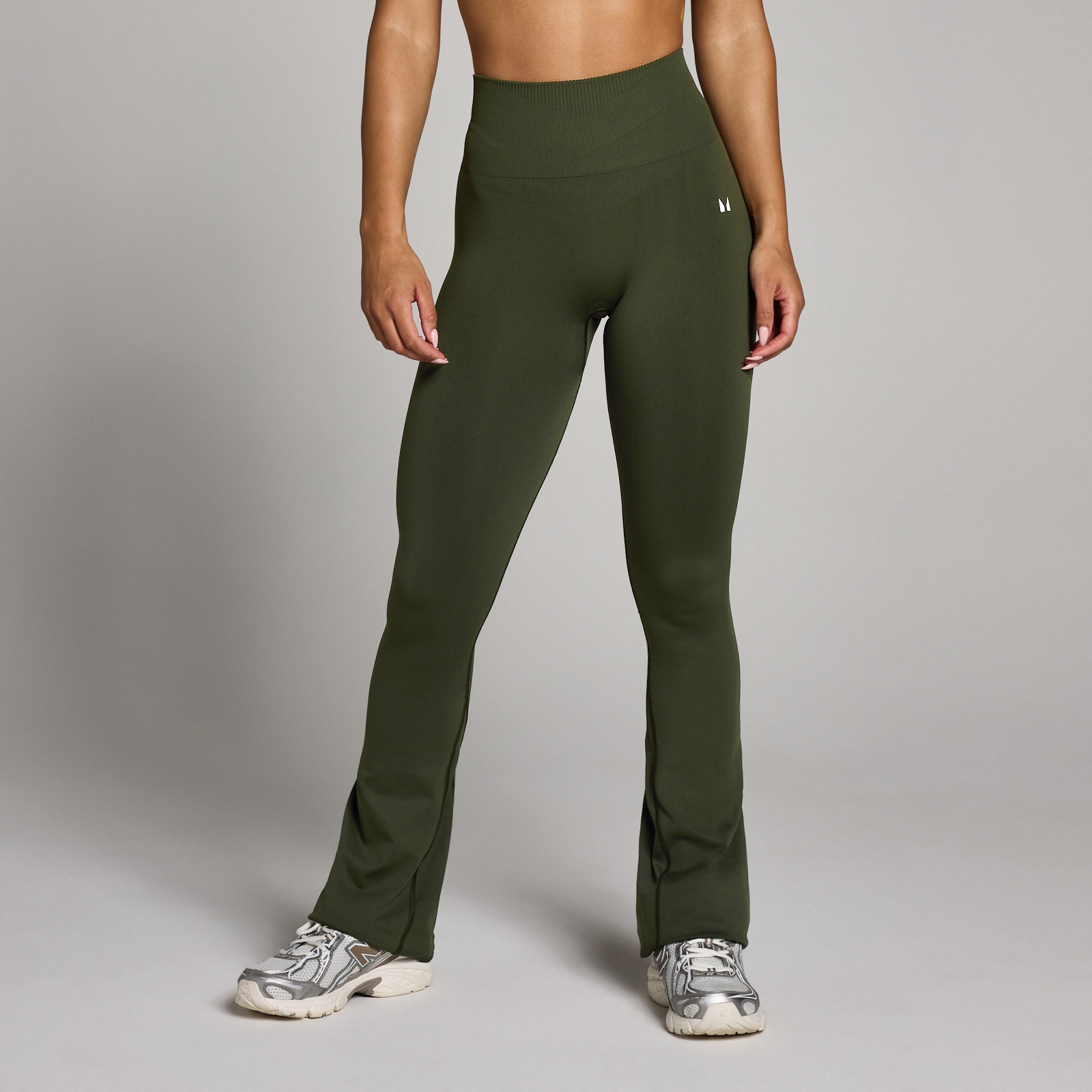Leggings senza cuciture a zampa MP donna Tempo - Verde foresta - XS