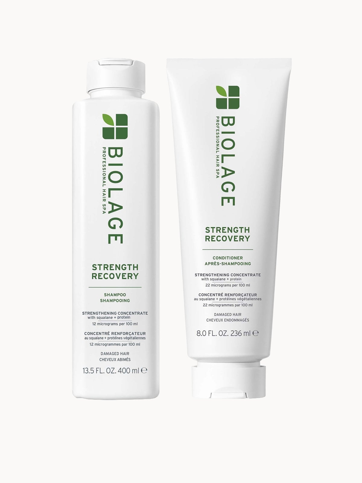 Biolage Strength Recovery Shampoo 400ml and Conditioner 236ml Duo
