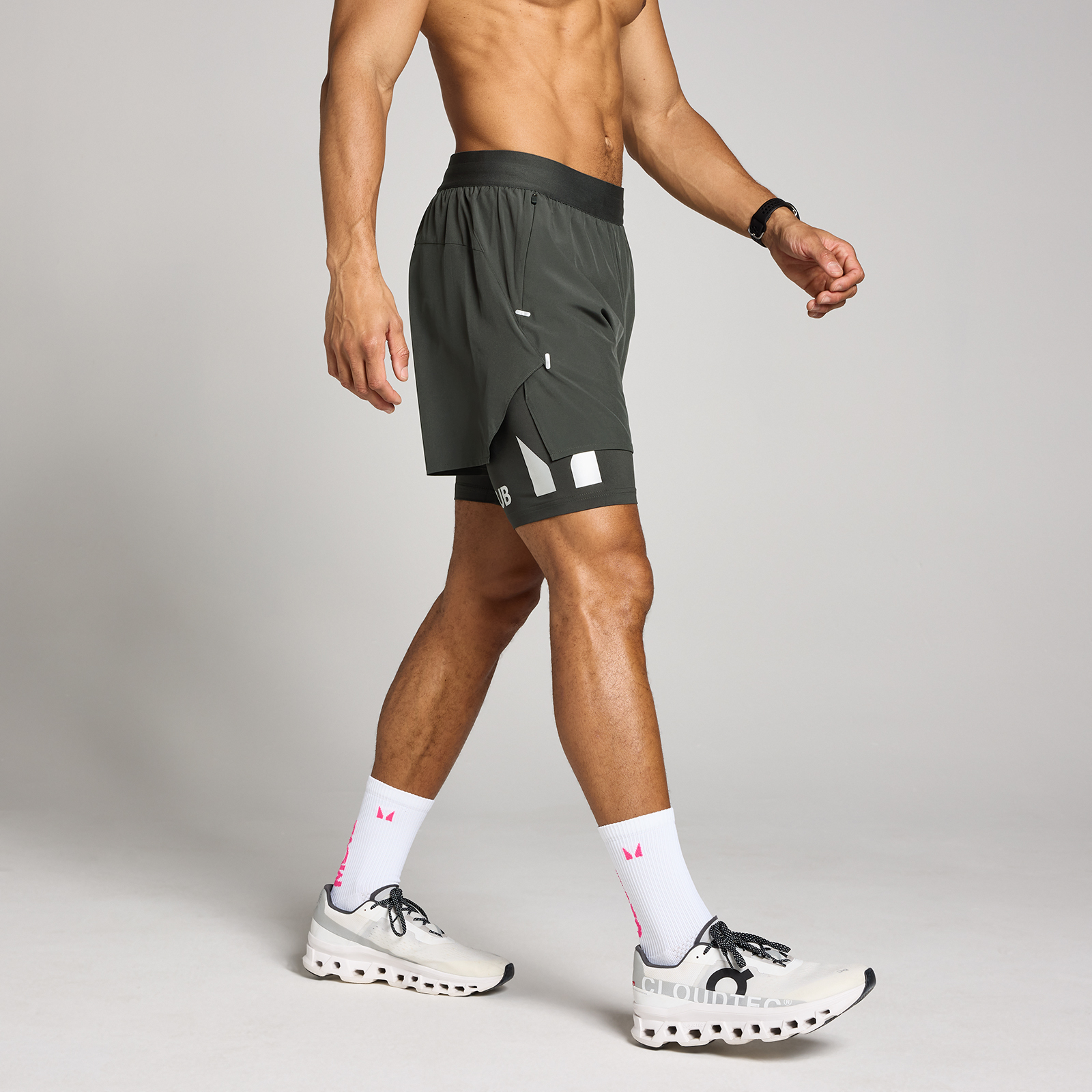 5059883408682 - MP Herren Hybrid Lightweight 5  2-in-1 Shorts - Schwarz Verwaschen - XXXL