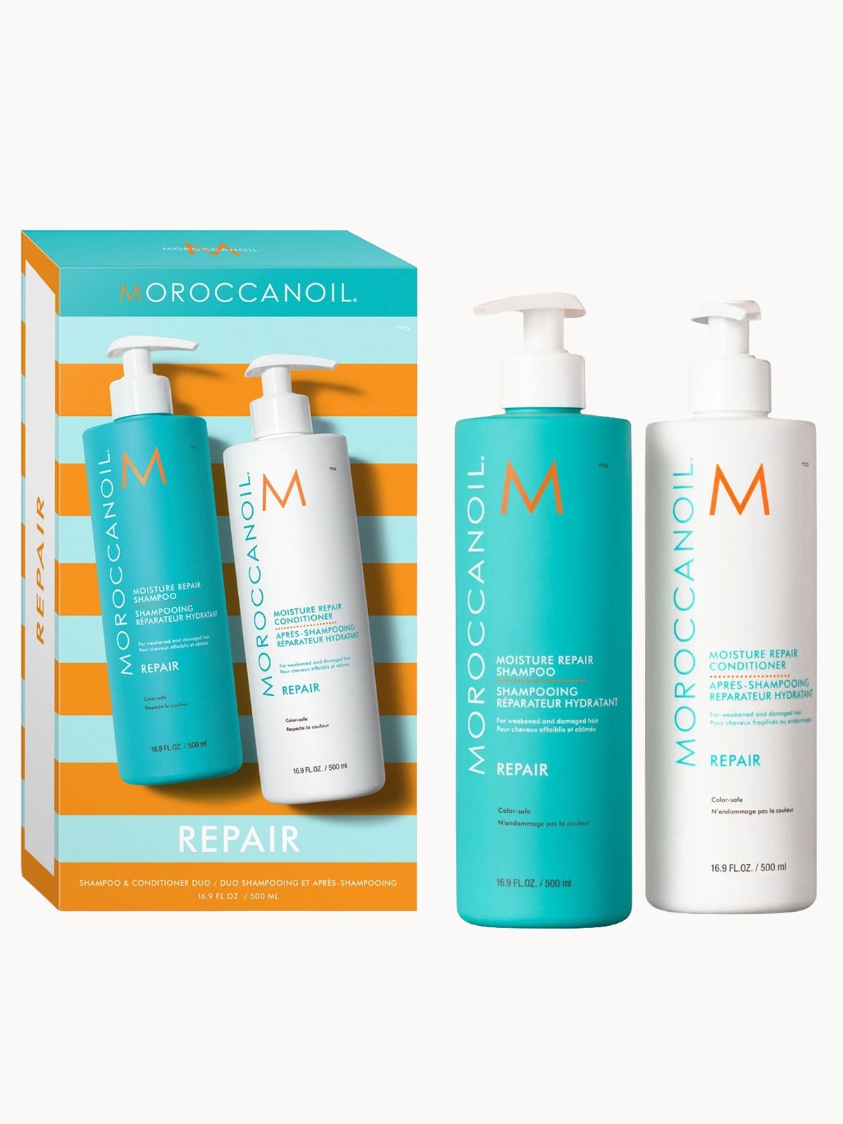Moroccanoil Moisture Repair Shampoo and Conditioner 500ml Duo (Worth £82)