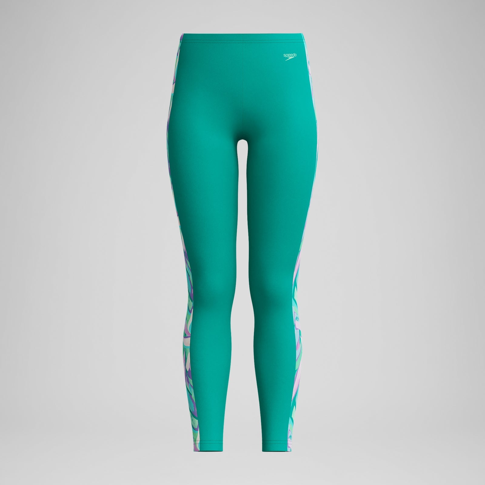 Legging Fille à empiècement imprimé turquoise