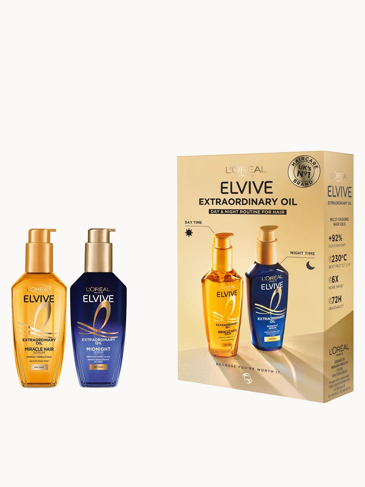 L’Oreal Paris Elvive Extraordinary Oil Day & Night Set (Worth £29)
