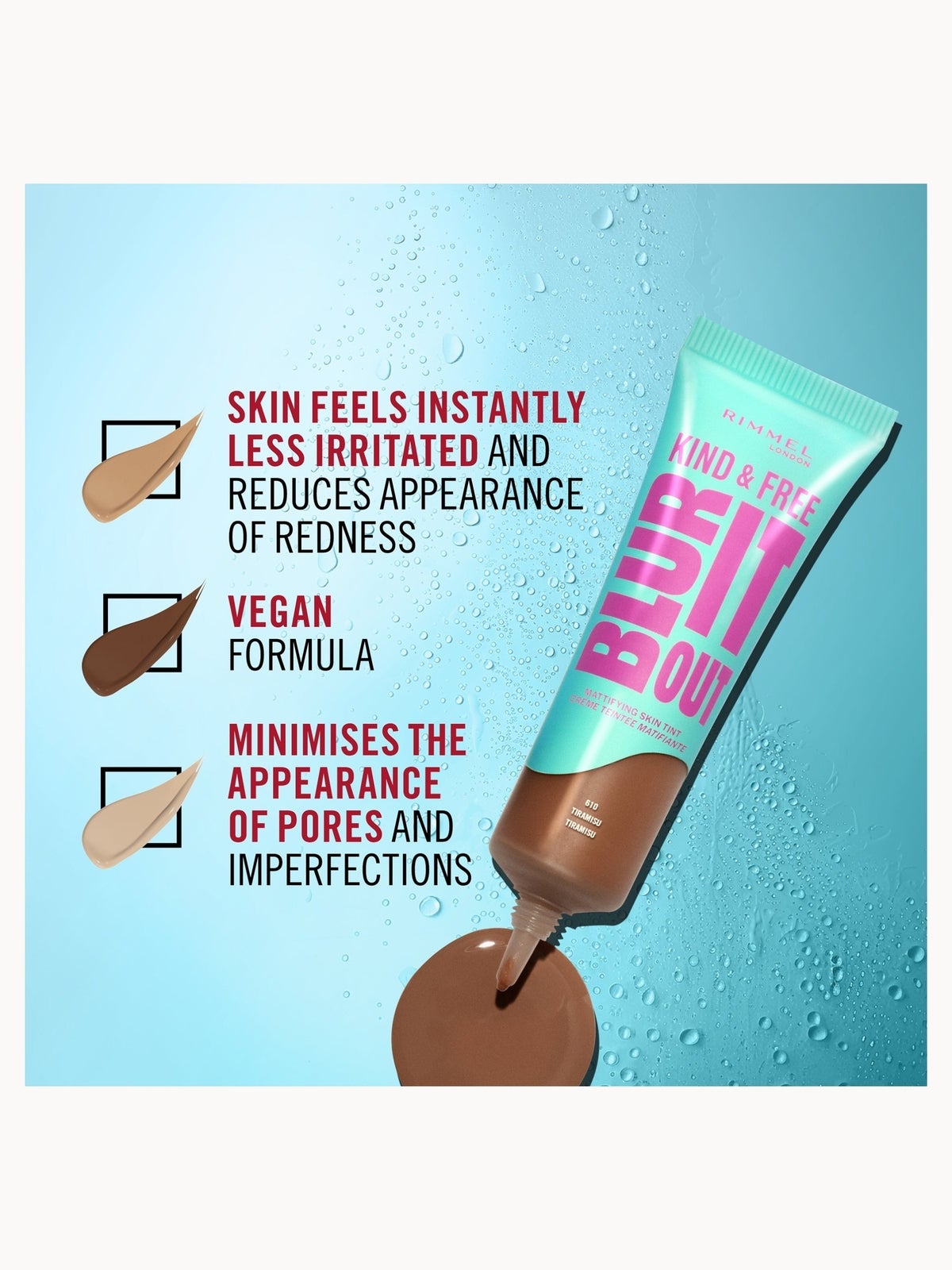 Rimmel London Kind & Free BLUR IT OUT Mattifying Skin Tint 30ml (Various Shades) - 201 Classic Beige 2
