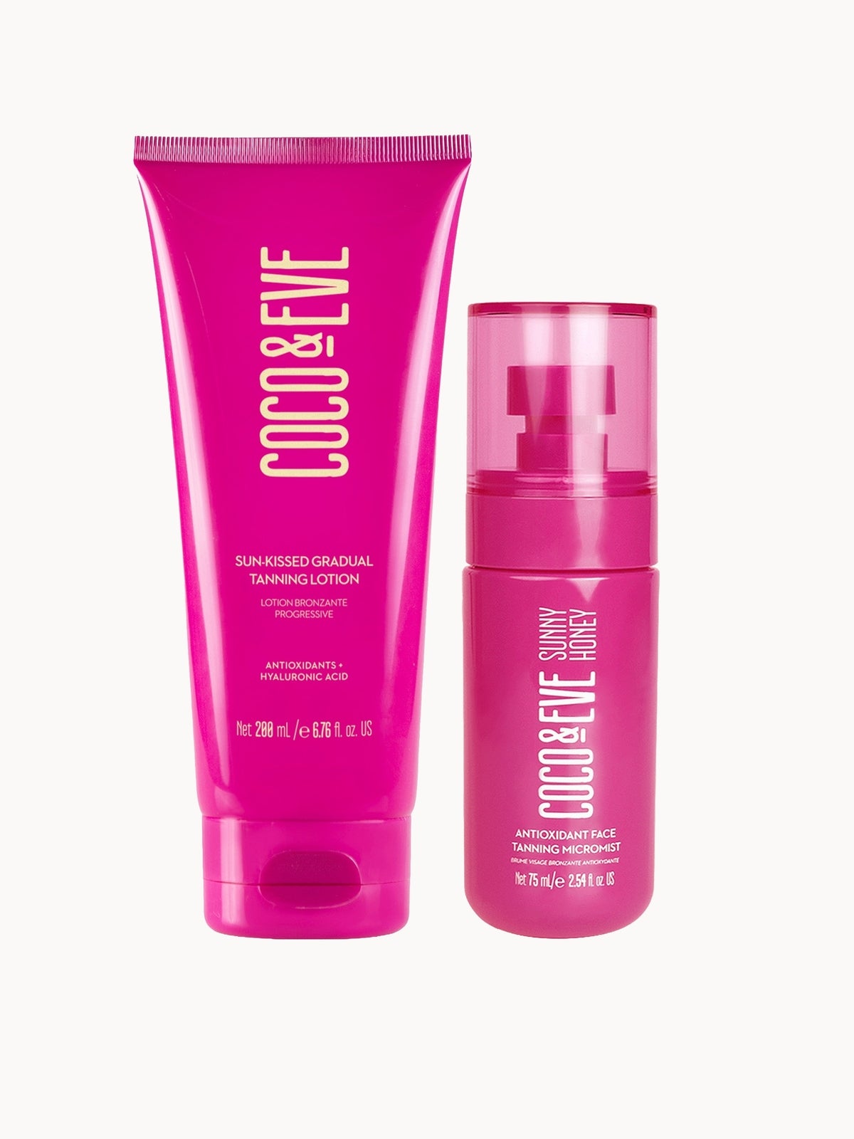 Coco & Eve Face Tanning Micromist and Sun-Kissed Gradual Tanning Lotion Bundle