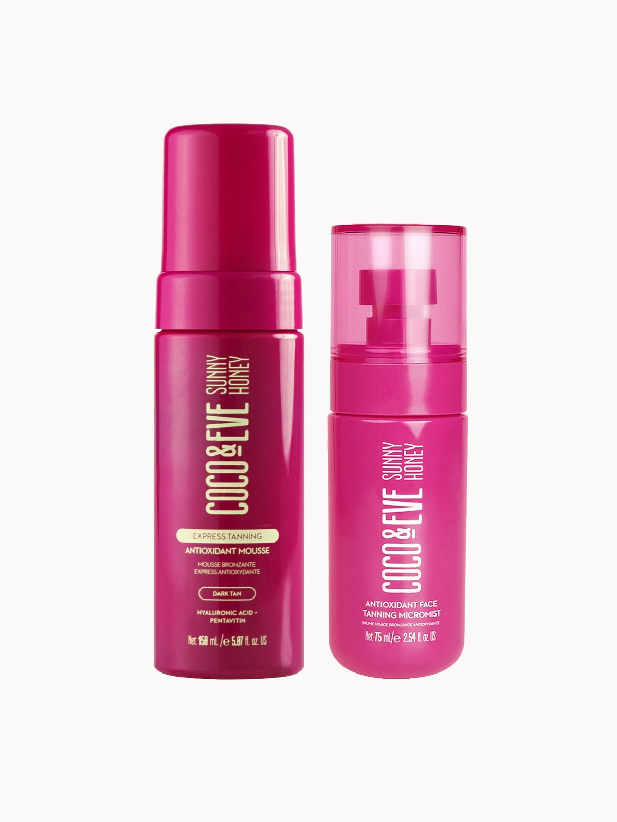 Coco & Eve Face Tanning Micromist and Antioxidant Express Tanning Mousse Bundle