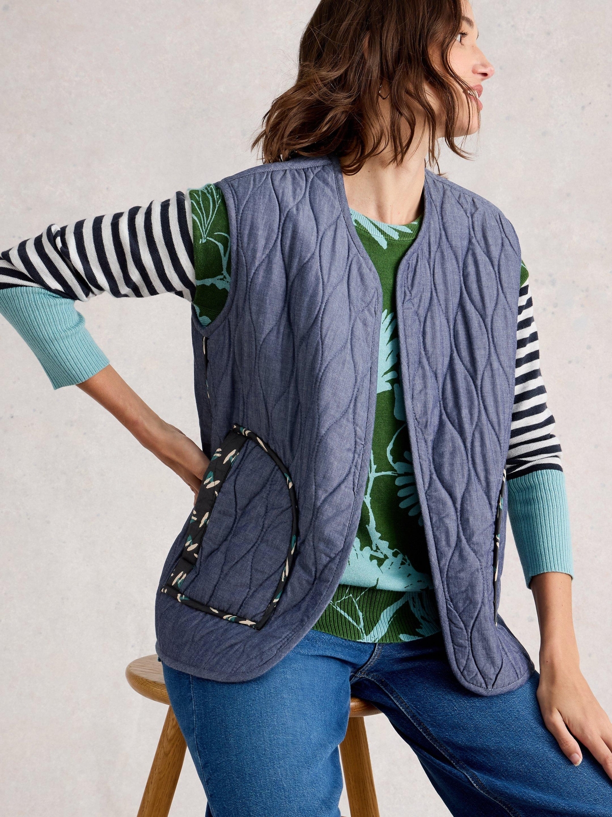 Bedruckte Weste Carla - S