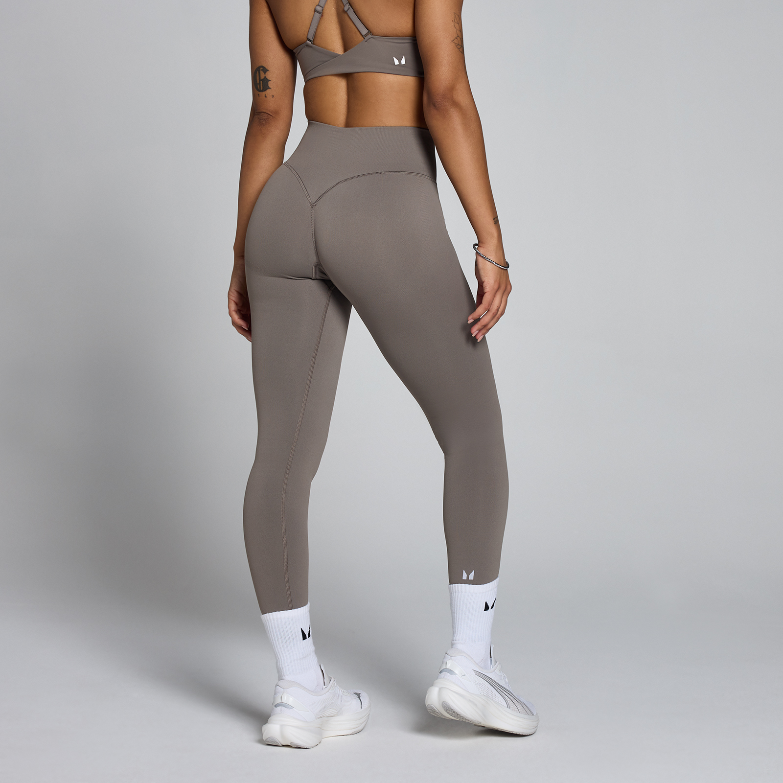 MP Damen Tempo Hybrid Nahtlose Leggings - Aschgrau - XL