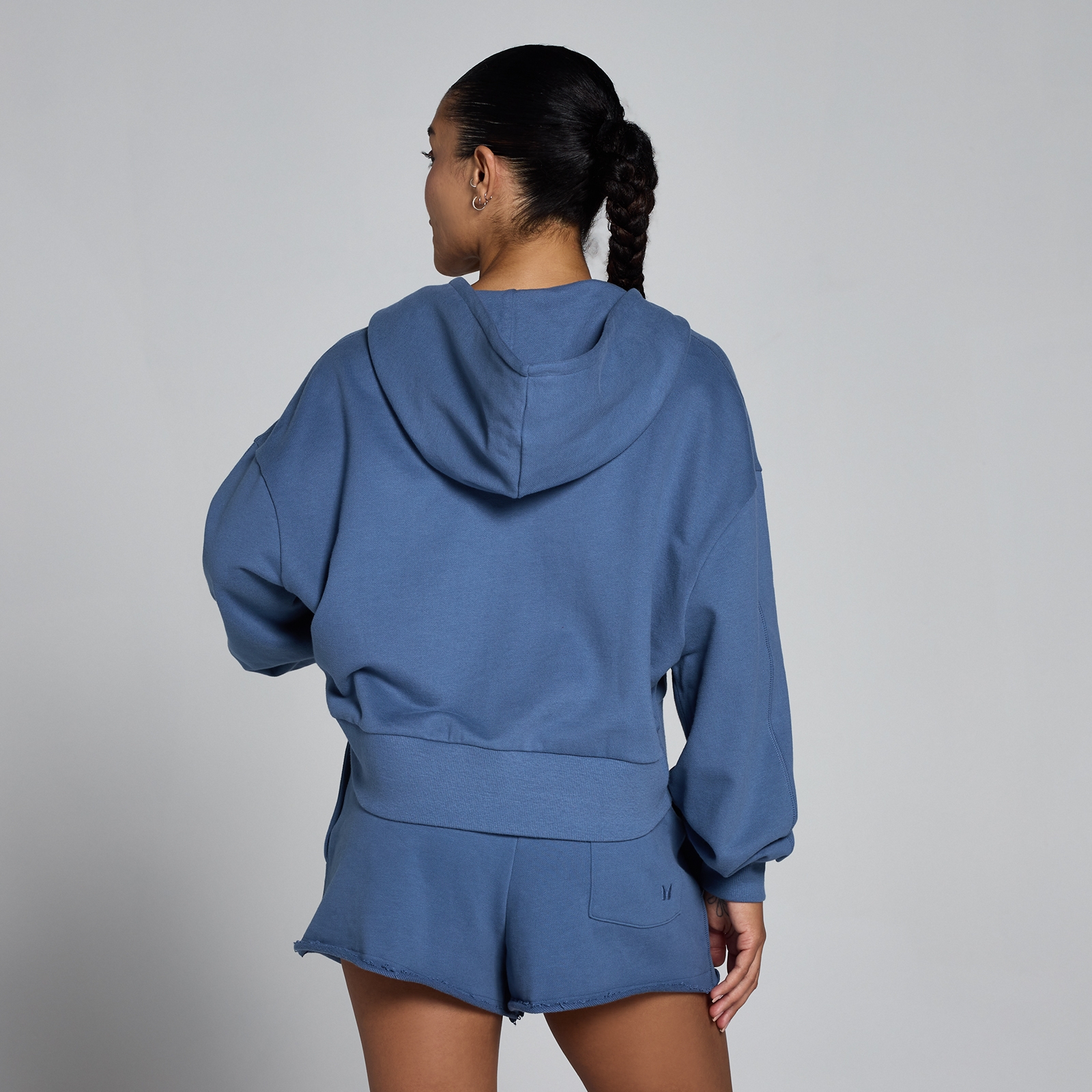 MP Damen Leichter Loopback-Hoodie mit durchgehendem Reißverschluss - Schieferblau - L
