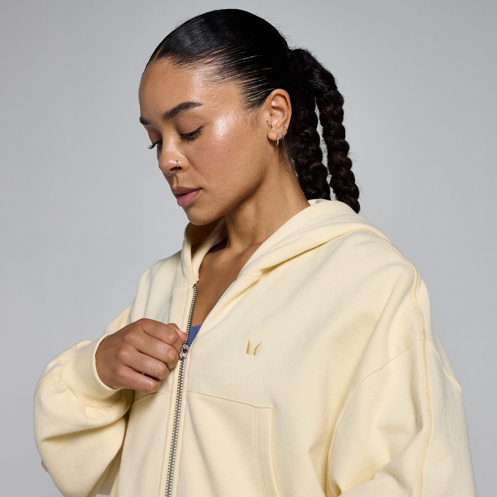 Thumbnail - MP Damen Lightweight Loopback Hoodie mit Reißverschluss - Butter - XL
