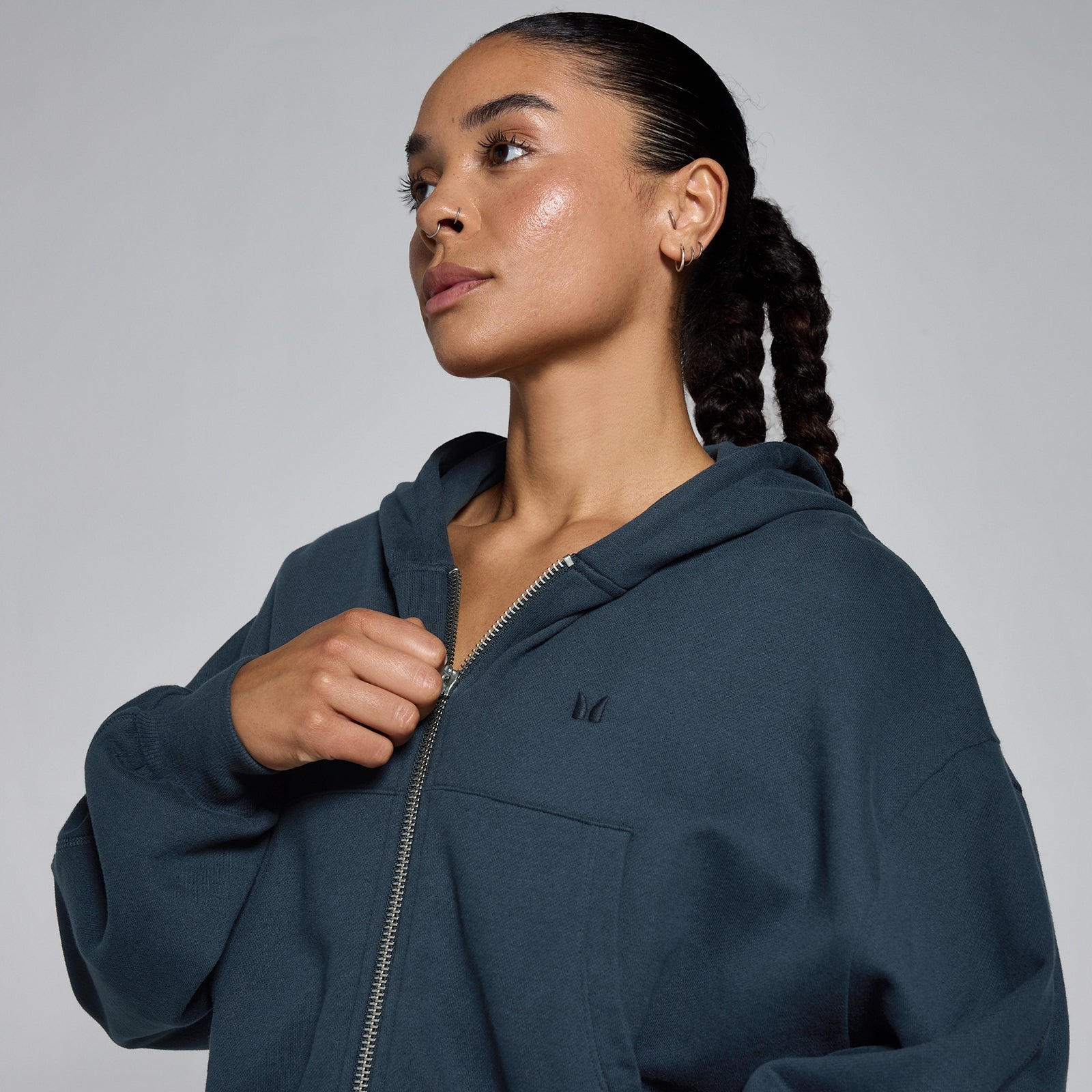 MP Damen Lightweight Loopback Zip Through Hoodie - Faded Blue - S — Bild 5