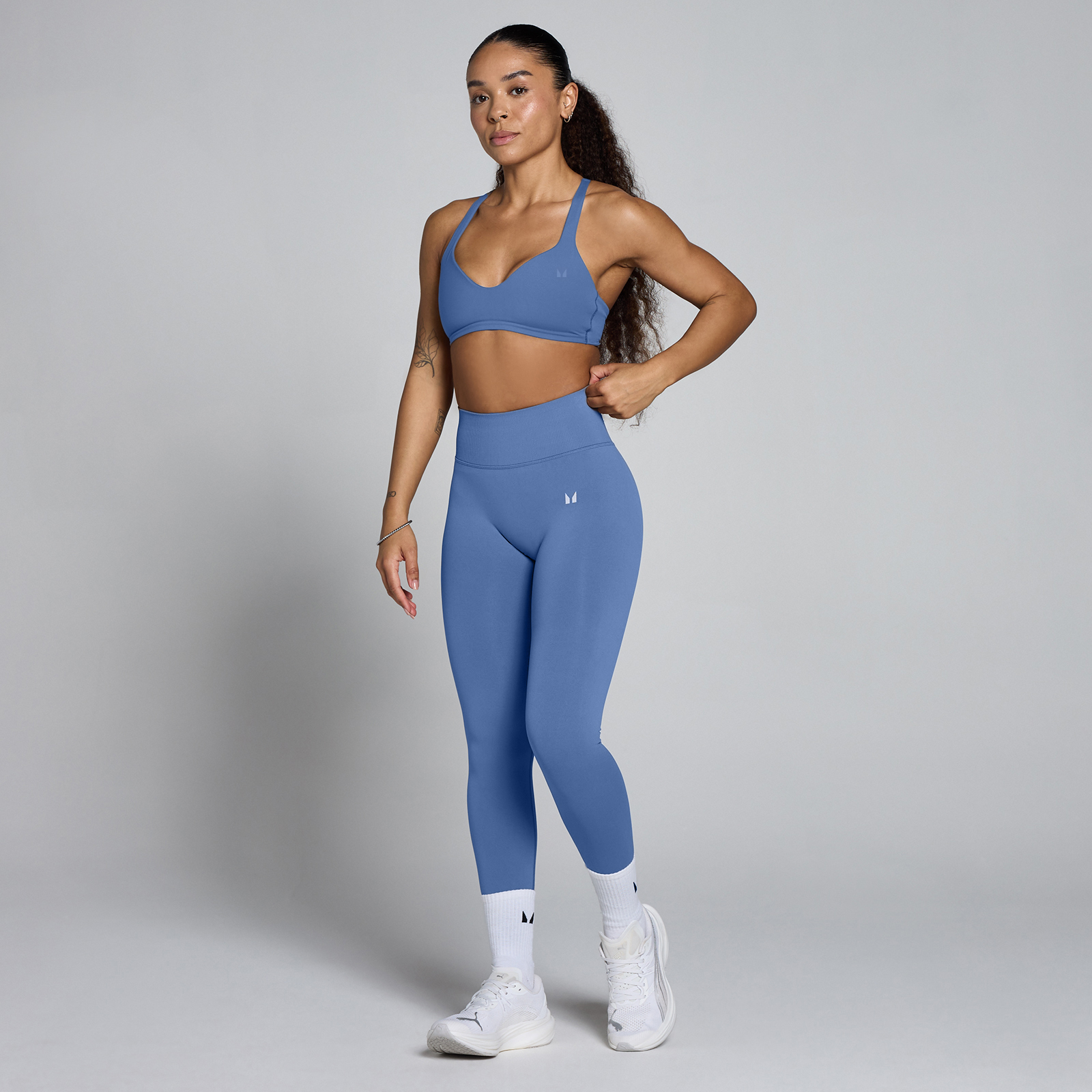 Thumbnail - MP Damen Tempo Twist Back Sport-BH - Slate Blue - L
