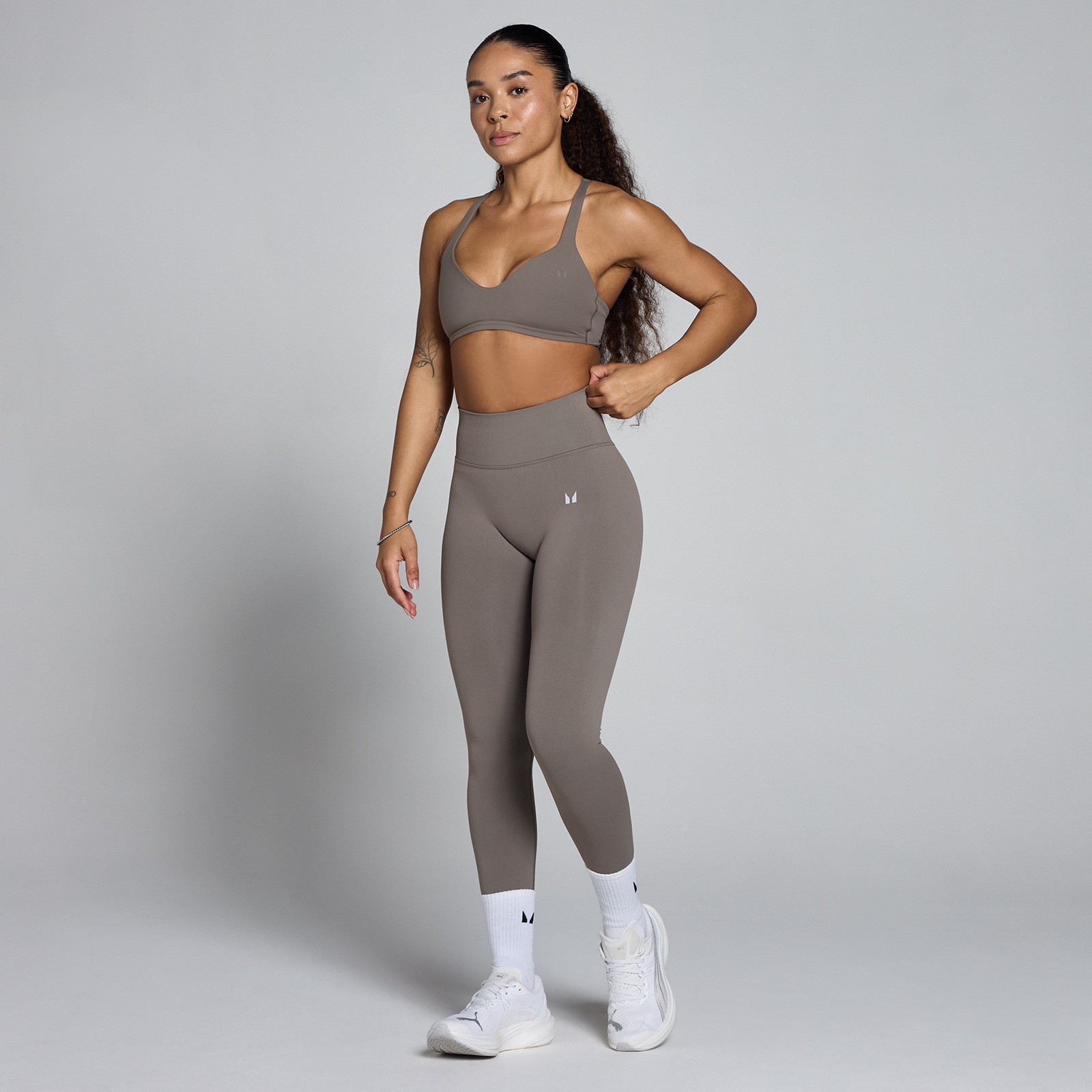 Thumbnail - MP Damen Tempo Twist Back Sport-BH - Aschgrau - XL