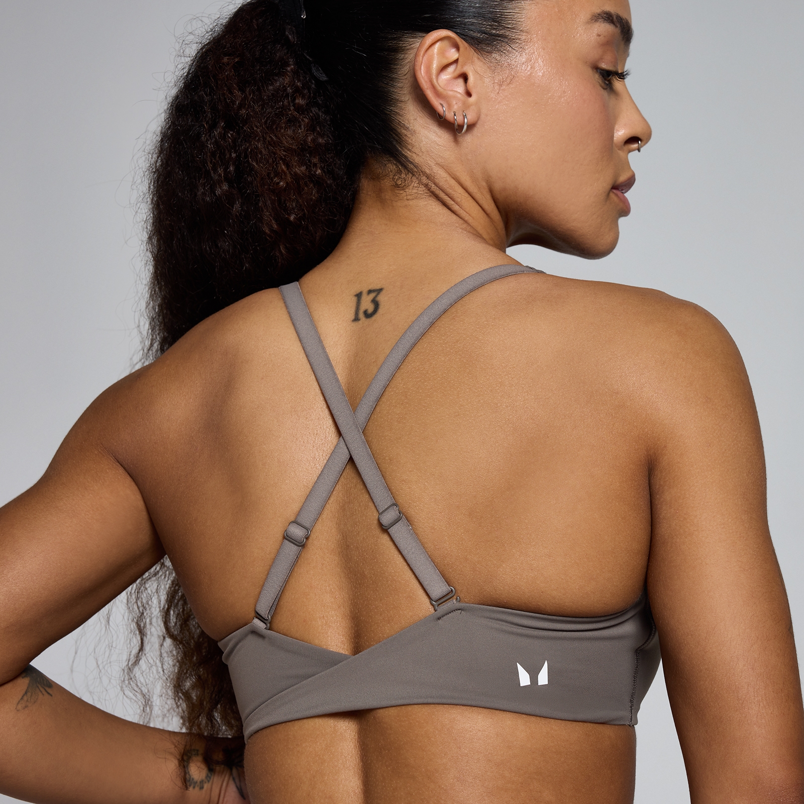 Thumbnail - MP Damen Tempo Twist Back Sport-BH - Aschgrau - XL