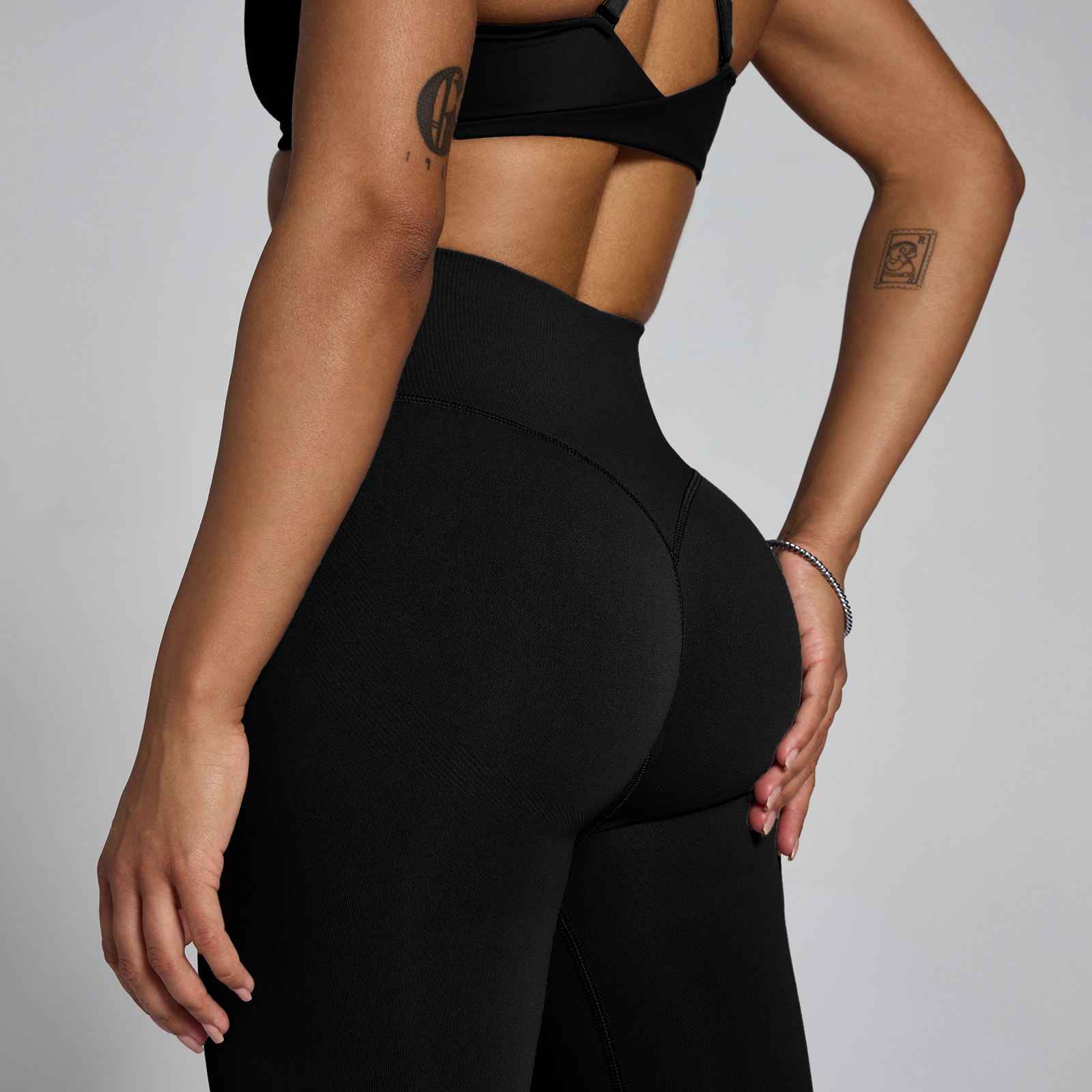 Thumbnail - MP Damen Tempo Mid Rise Nahtlos Leggings - Schwarz - L