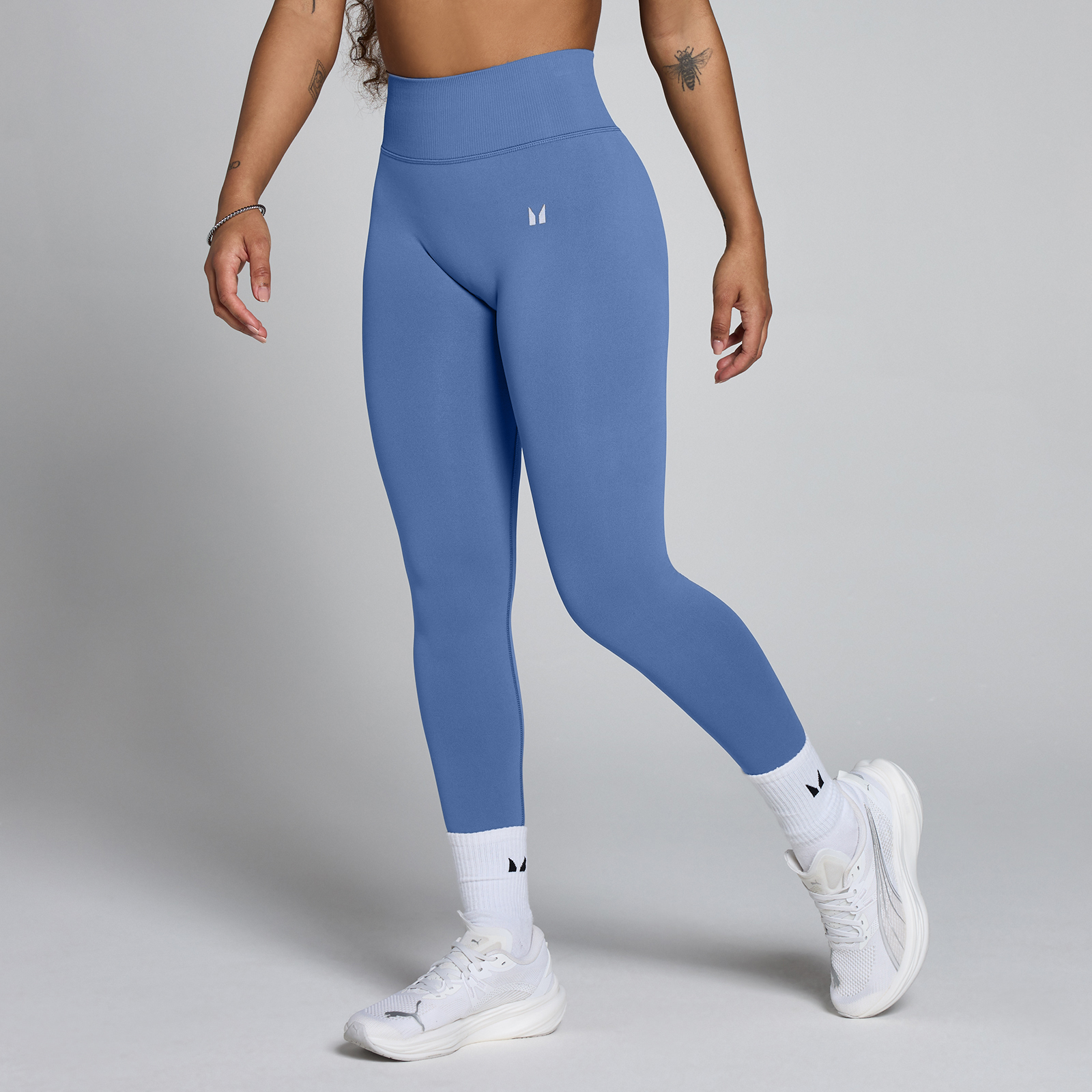 Myprotein UK MyProtein MP Women's Tempo Hybrid Seamless Leggings - Slate Blue