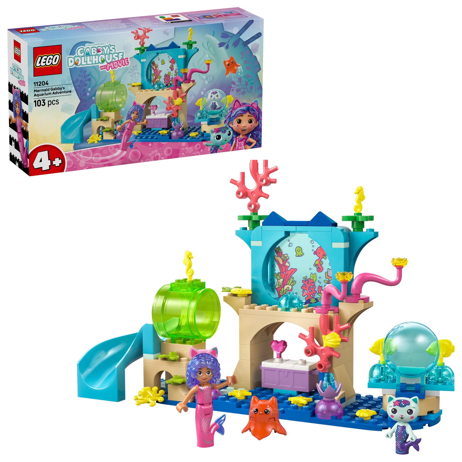Image of LEGO® Gabby’s Dollhouse Mermaid Gabby’s Aquarium Adventure Animal Toy 11204