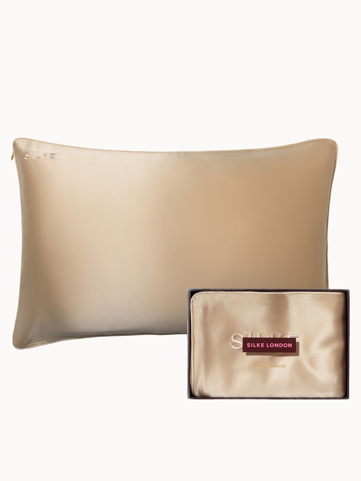 SILKE Silk Pillowcase - Queen - Caramel