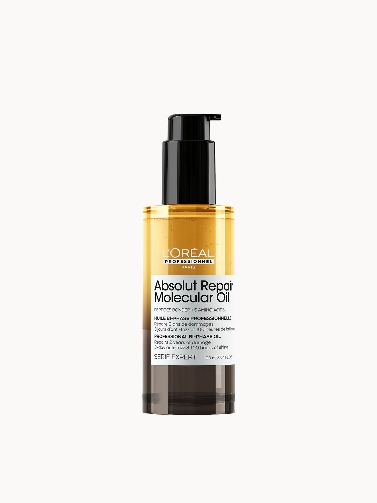 L'Oréal Professionnel Absolut Repair Molecular Bi-Phase Hair Oil for Damaged Hair 90ml, High Shine & Molecular Repair