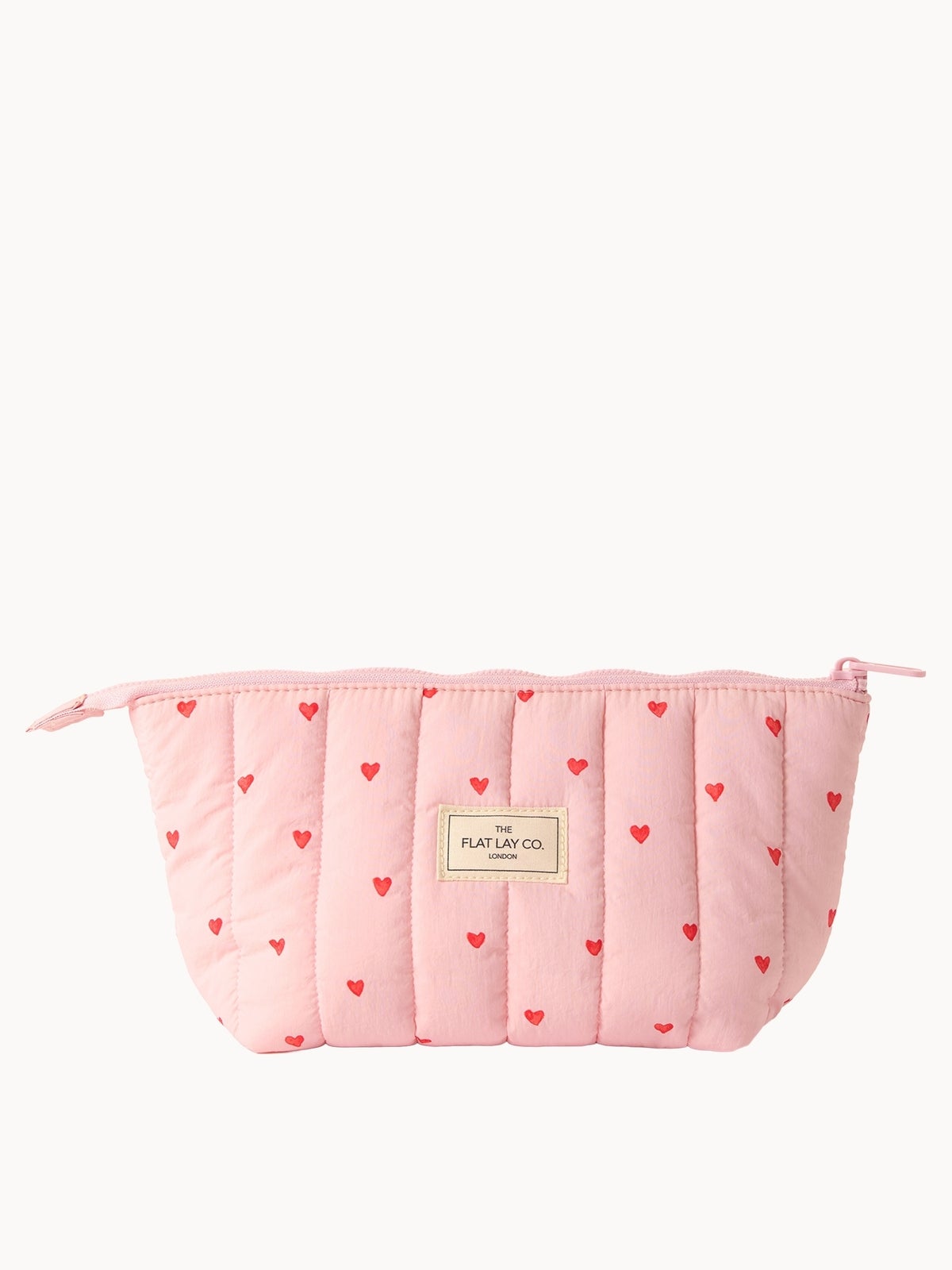 The Flat Lay Co. Marshmallow Essential Makeup Pouch - Sweet Pink Hearts