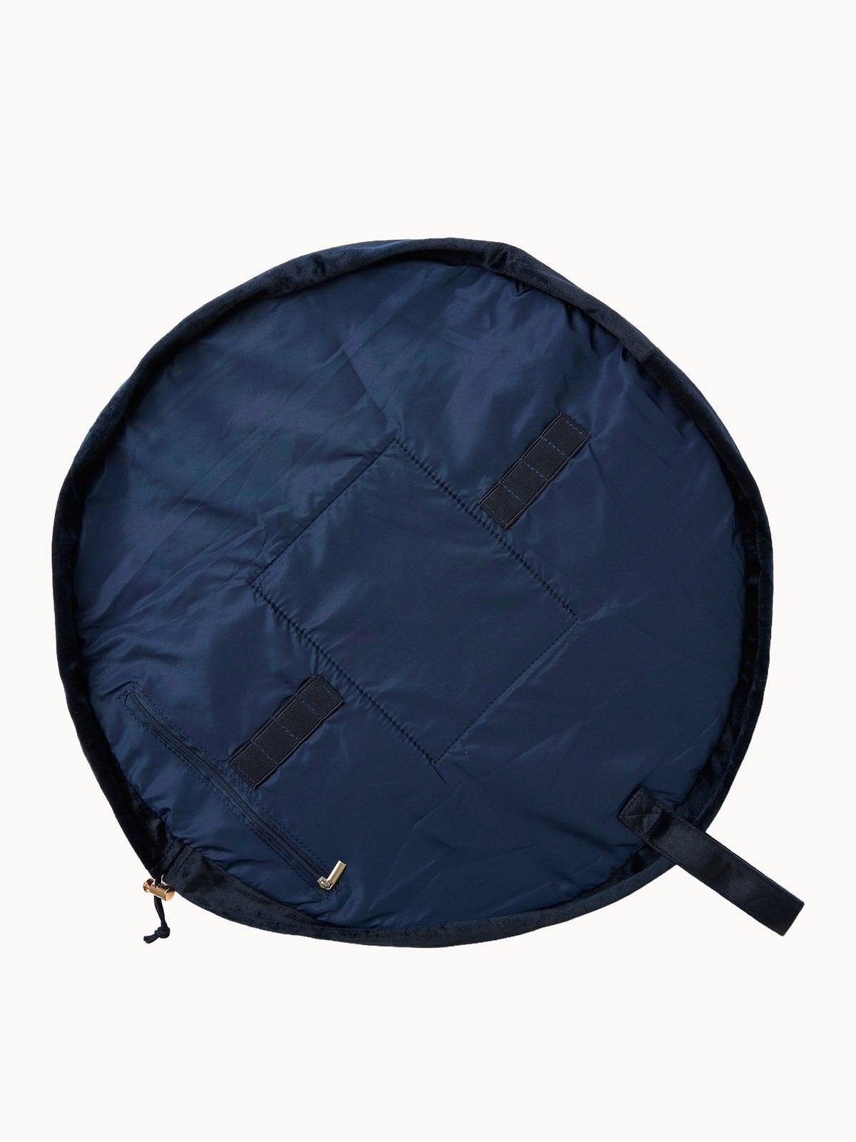 The Flat Lay Co. Drawstring Flat Lay Makeup Bag - Celestial Blue Embroidered Velvet 4