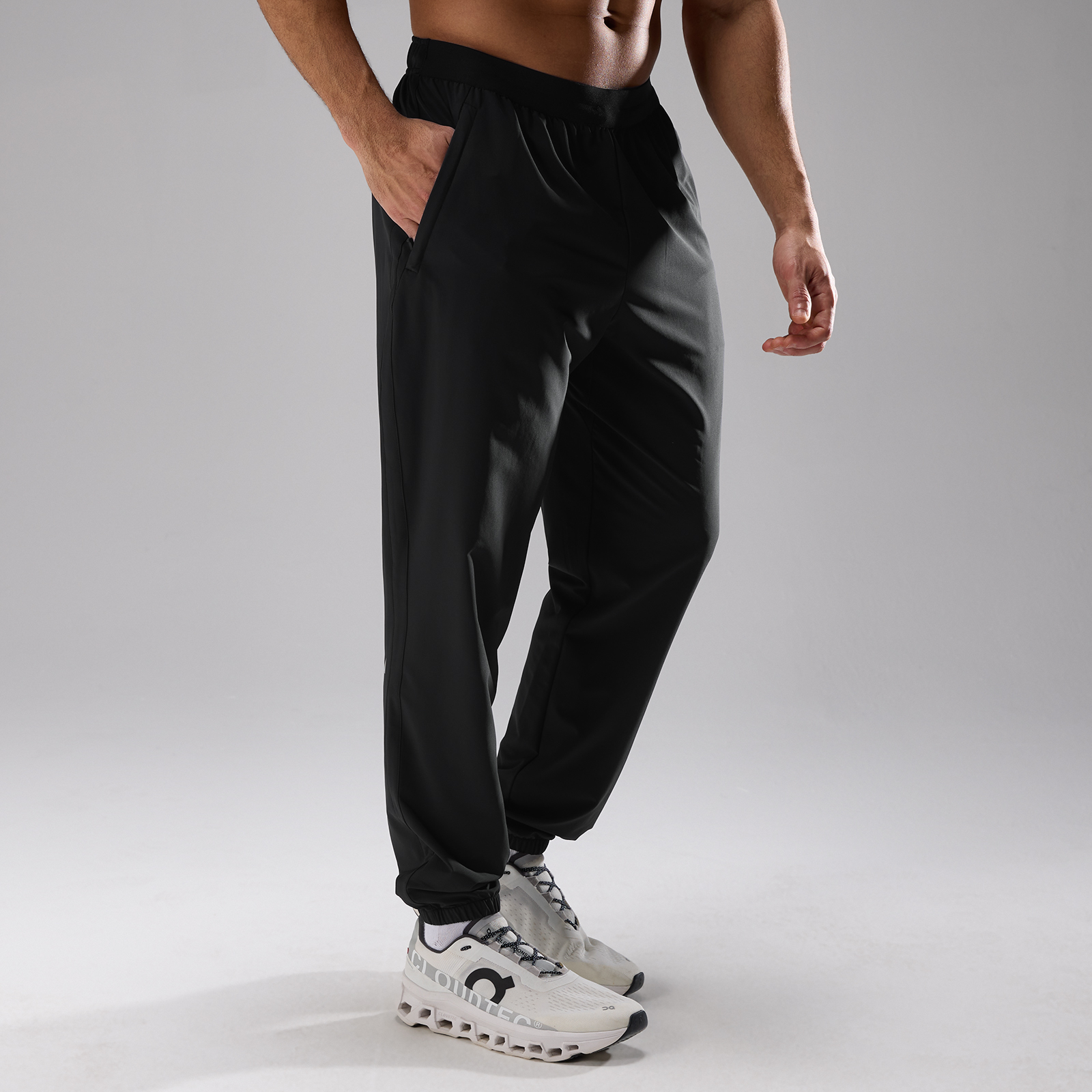 Męskie Treningowe Tkane Spodnie Dresowe MP Ultra - Czarny - S